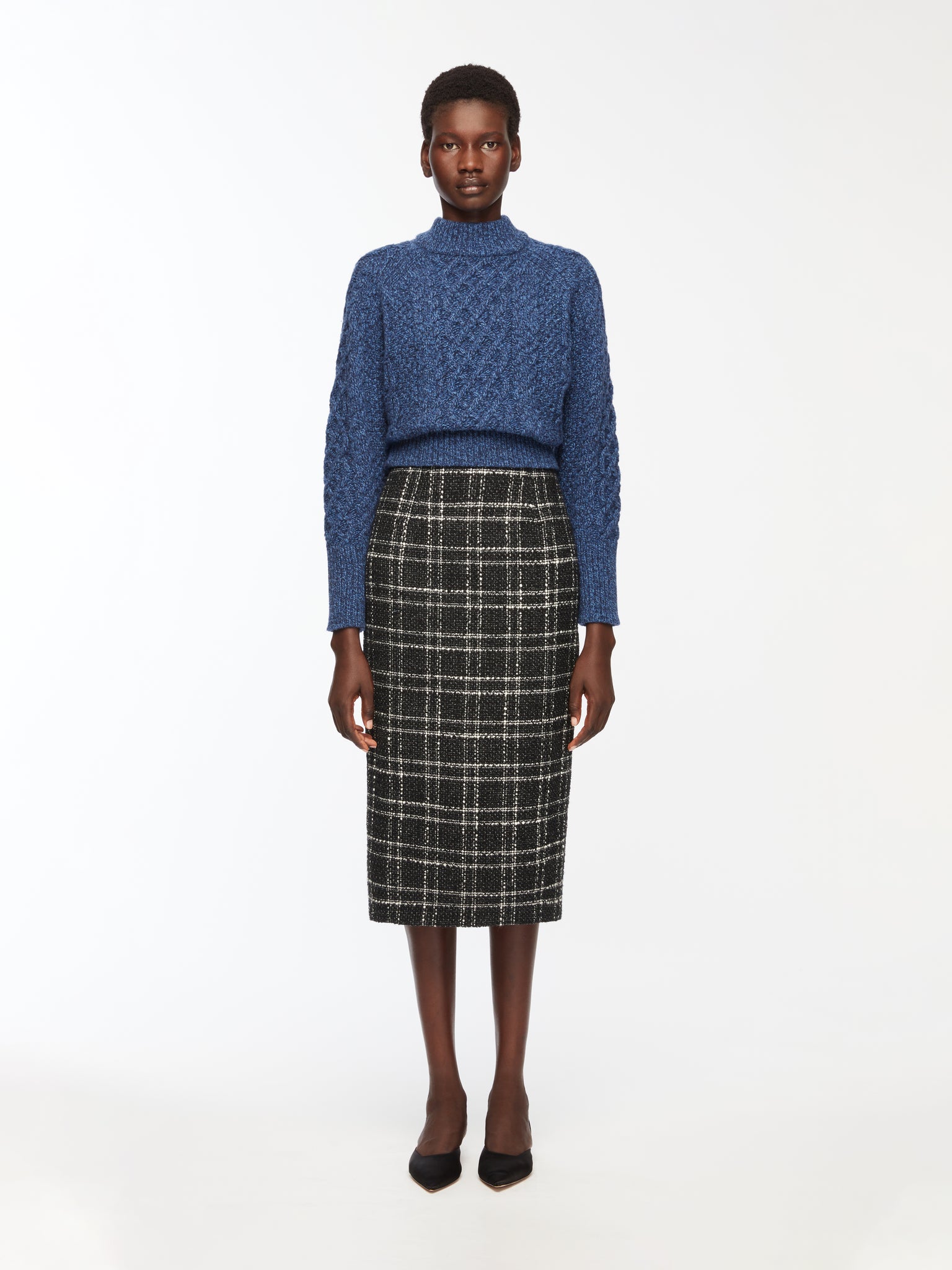 Emory Knit In Blue Mouline Melange