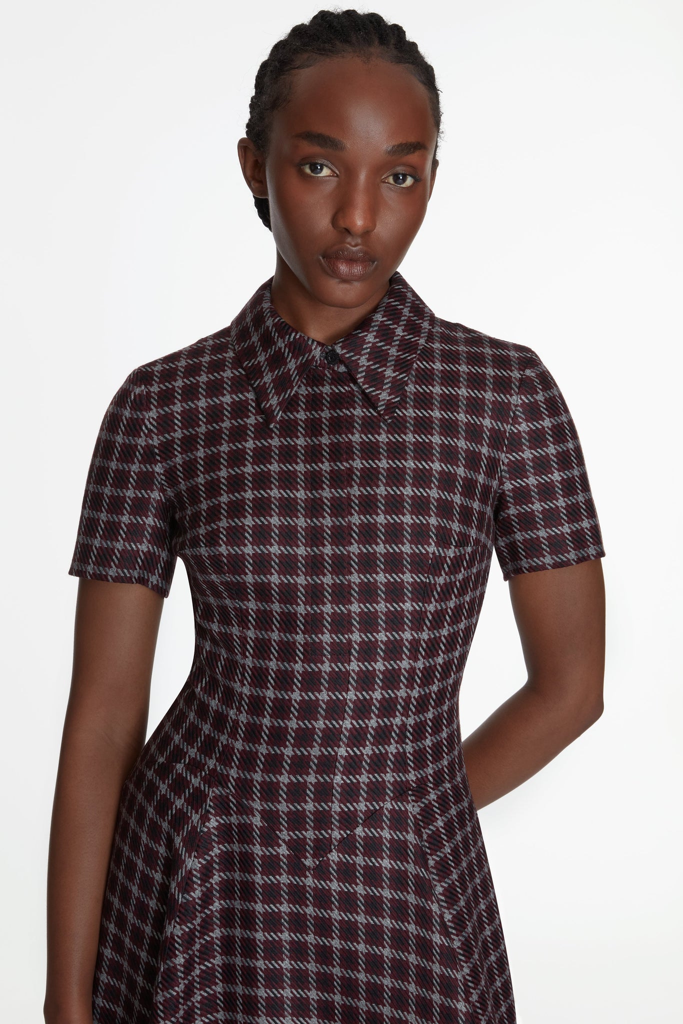 Jody Dress in Red and Black Houndstooth