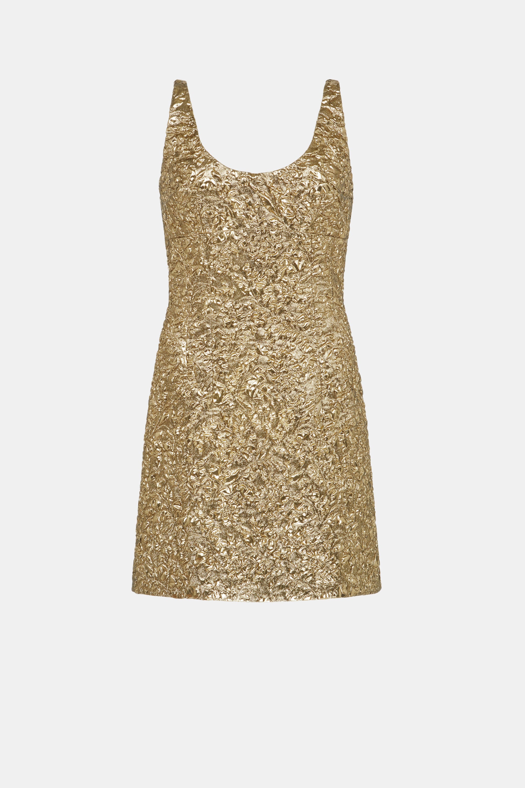 Einna Dress In Gold Double Warp Floral