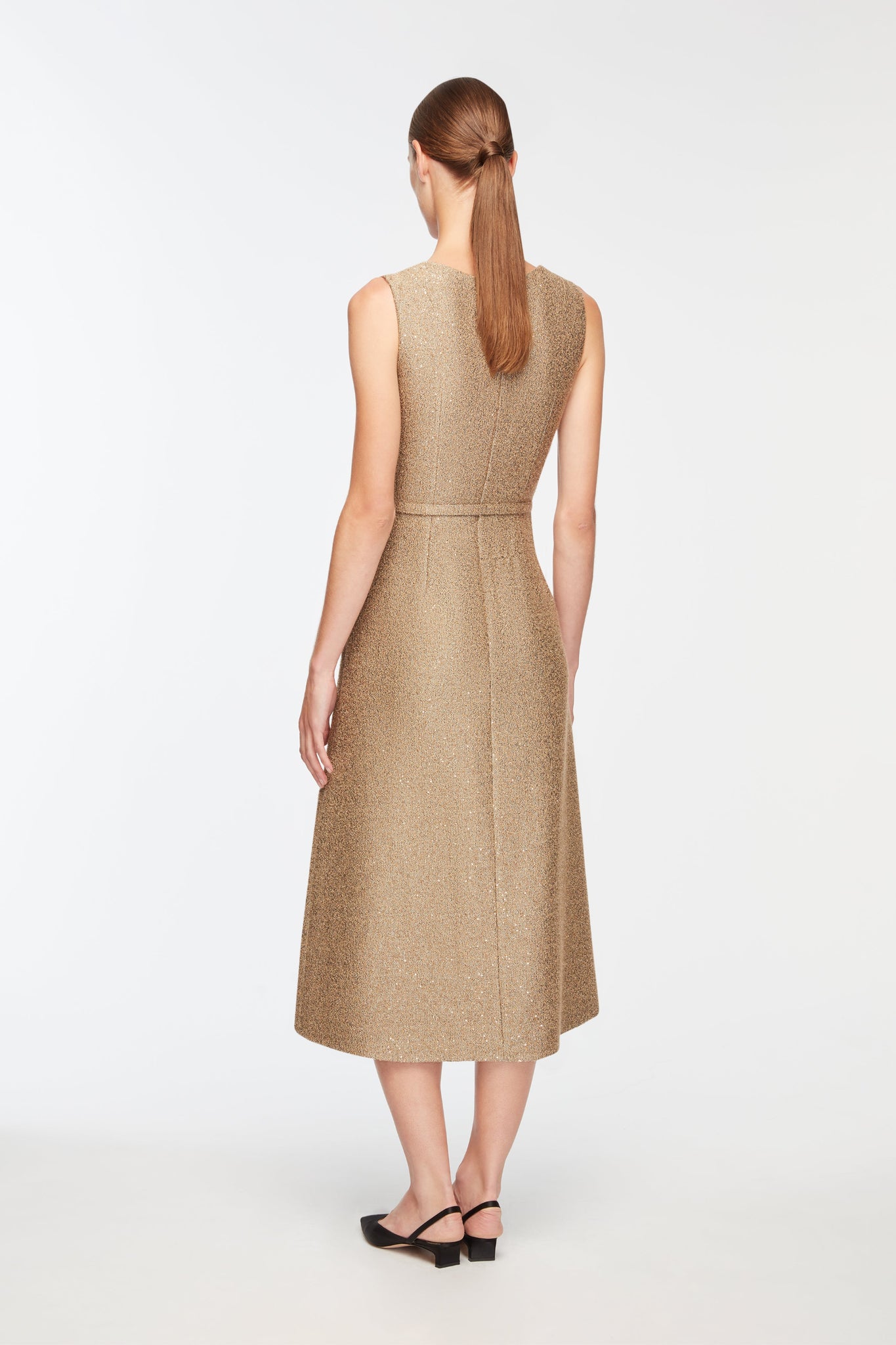 Ciro Dress In Gold Sequin Tweed