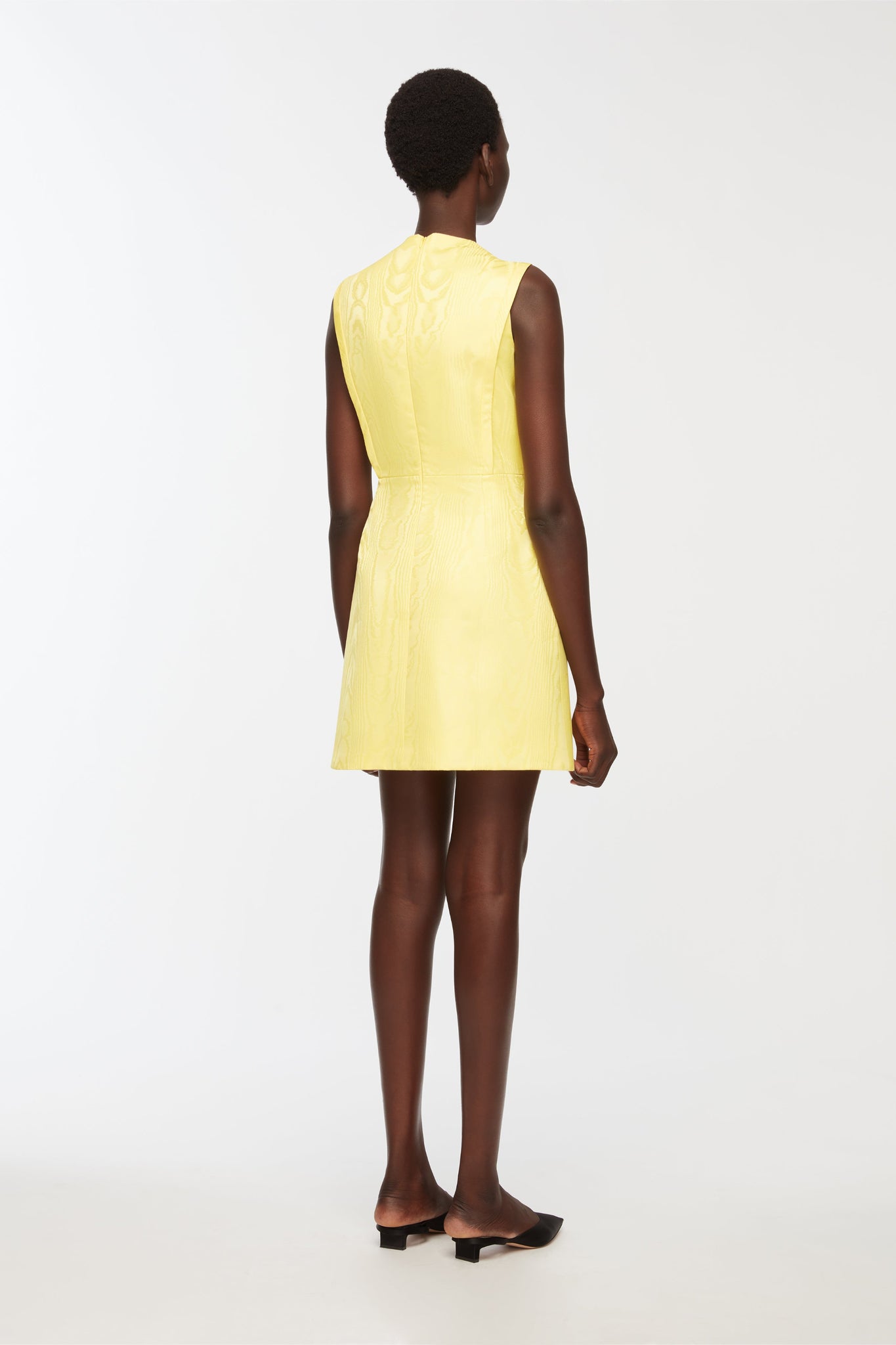 Neelam Dress In Lemon Moire Mikado