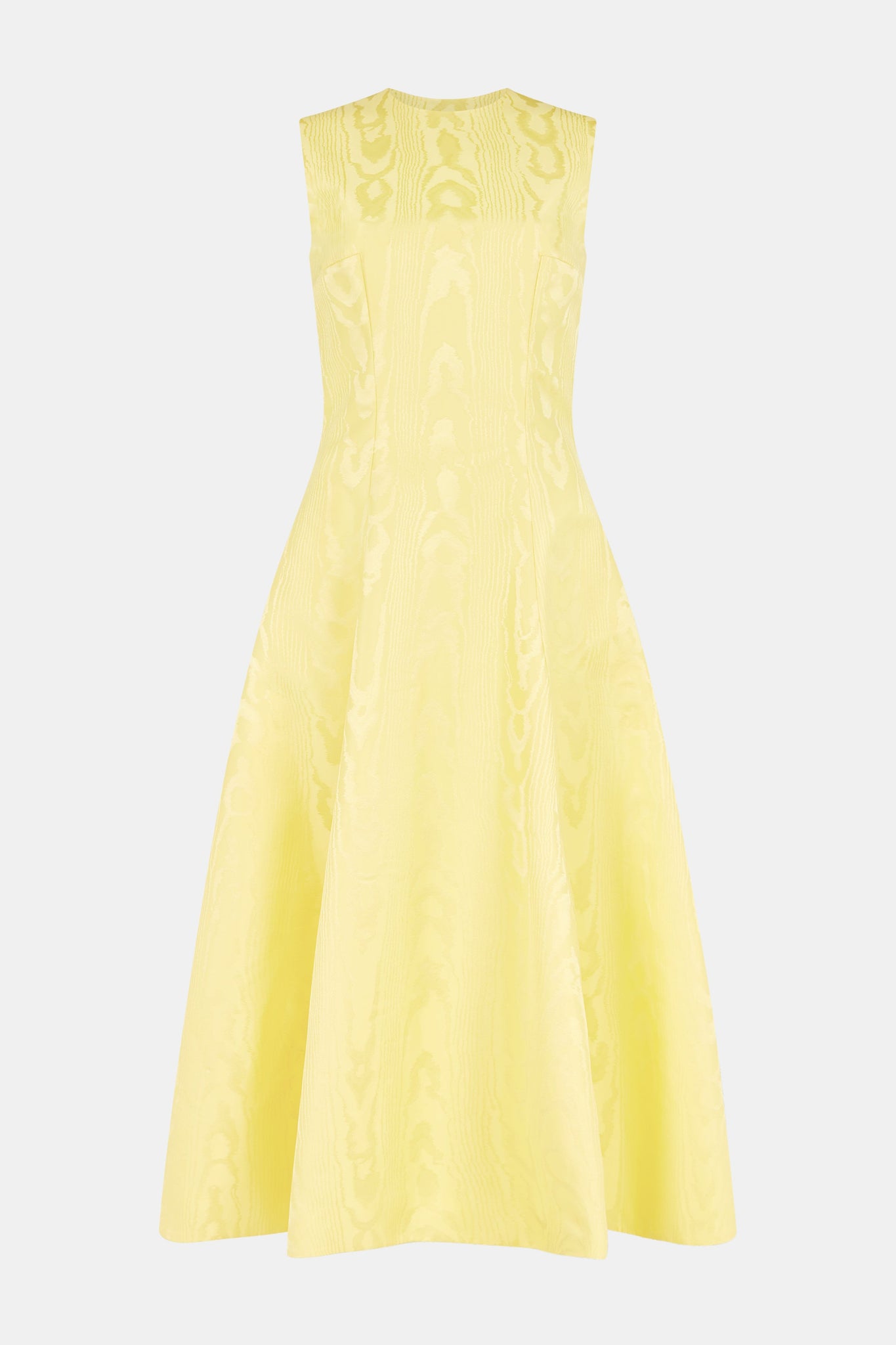 Mara Dress In Lemon Moire Mikado