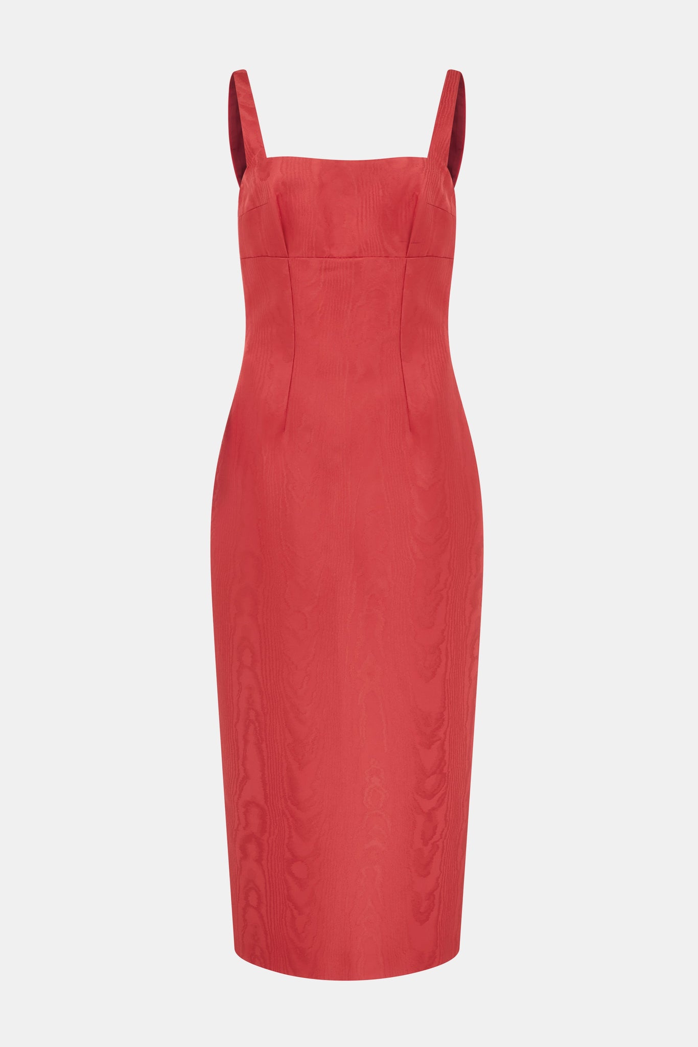 Micheline Dress In Red Moire Mikado