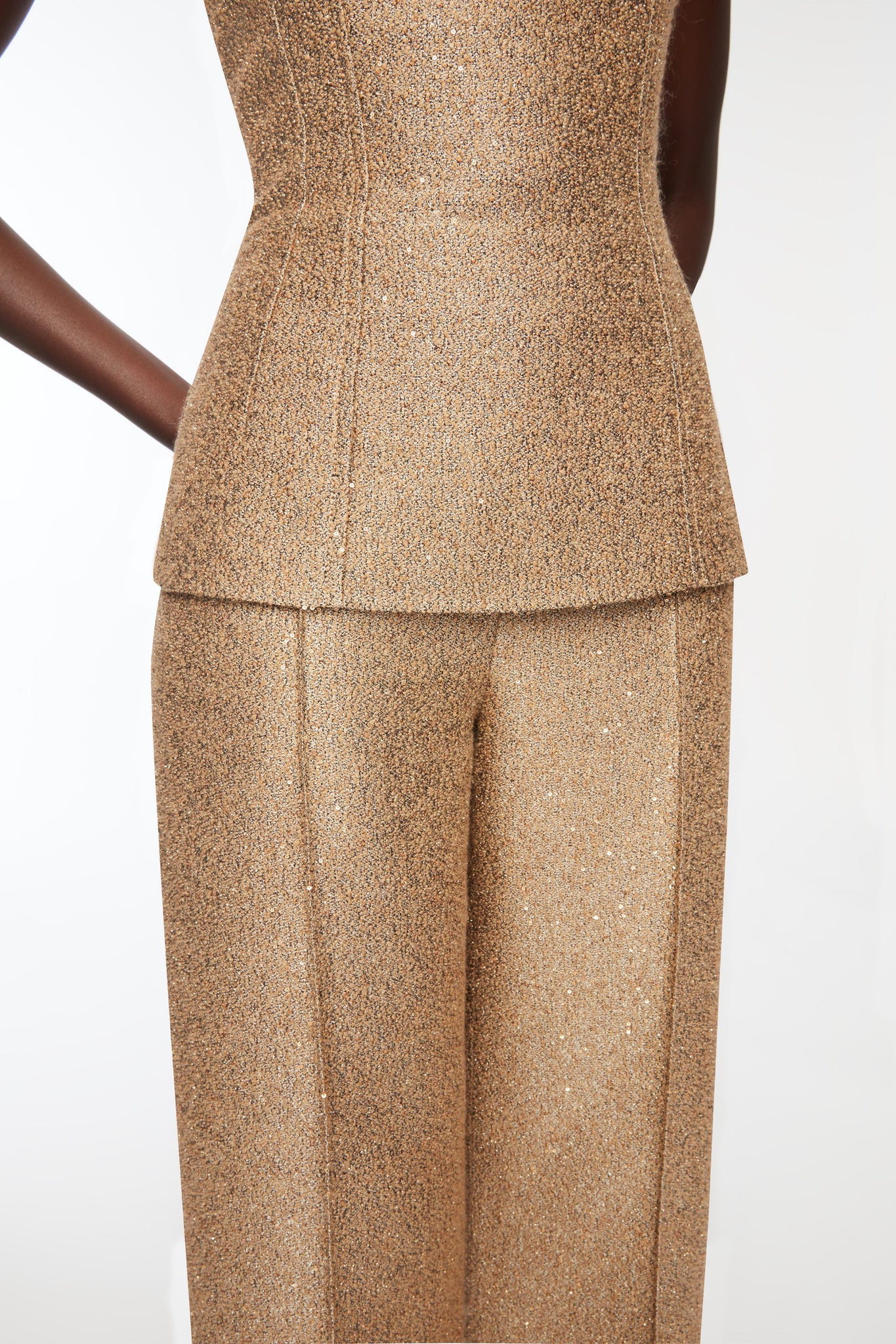 Daffy Trousers In Gold Sequin Tweed