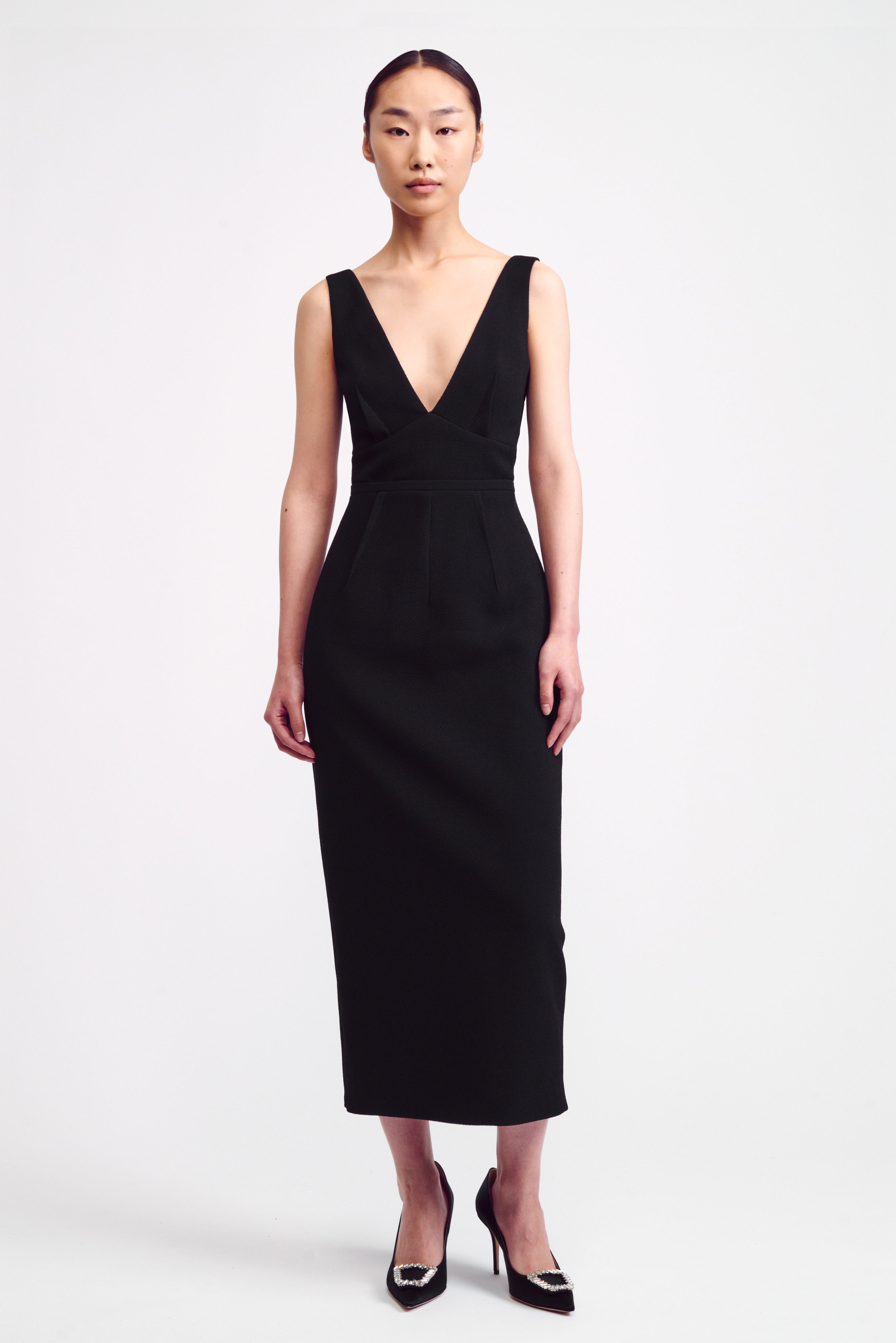 Rara Dress in Black Double Crepe| Emilia Wickstead