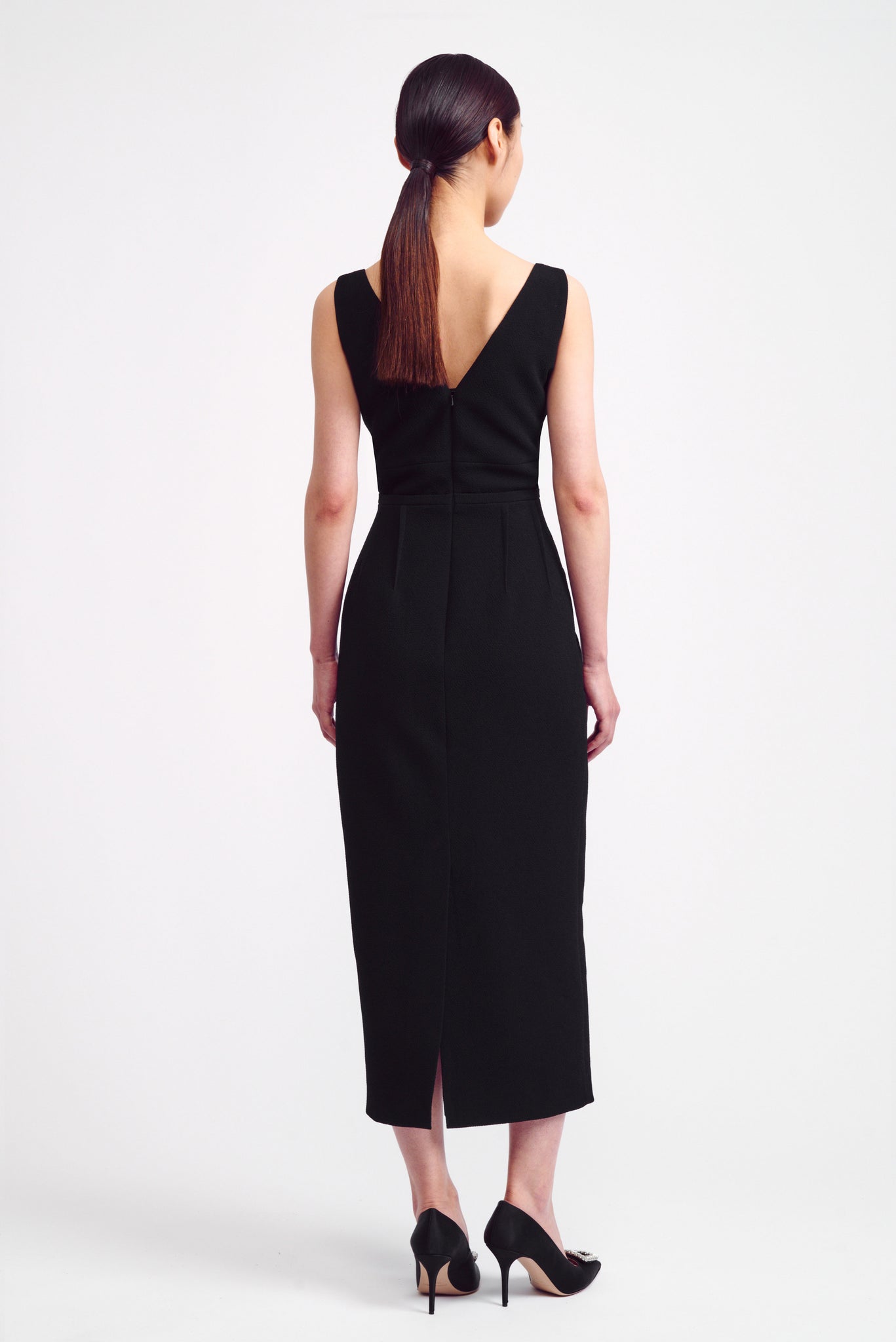 Rara Dress in Black Double Crepe| Emilia Wickstead