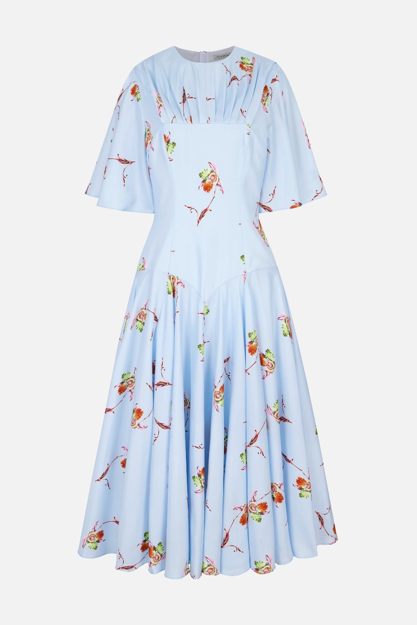 Risabelle Dress In Ice Blue Silk Twill