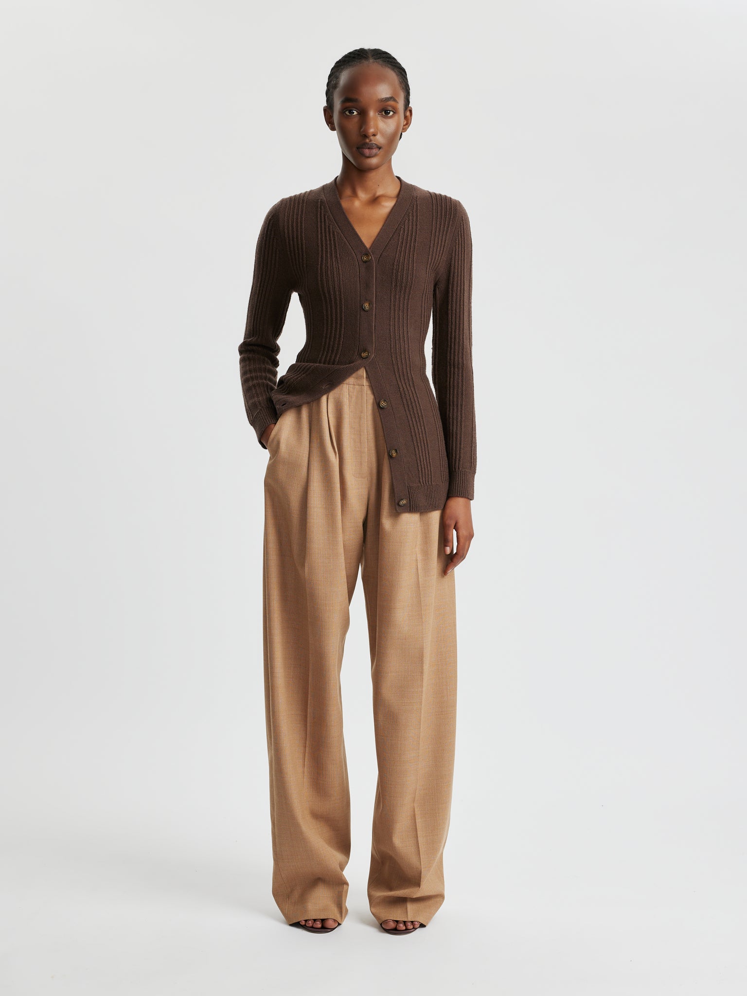 Logan Brown Knitted Cardigan
