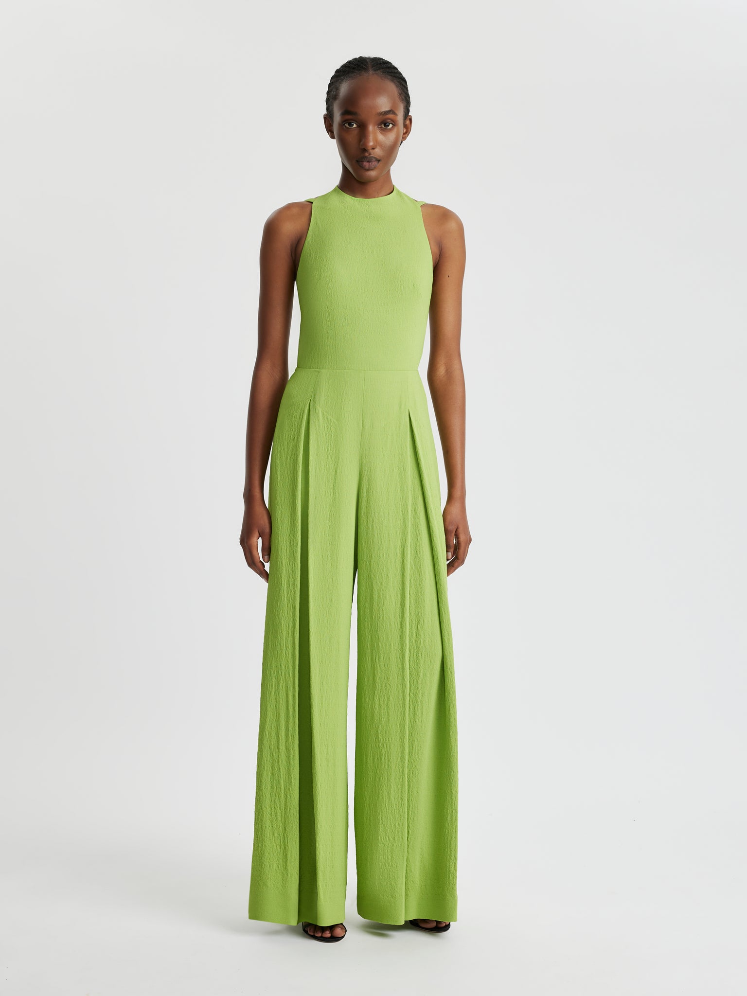 Noha Jumpsuit In Apple Green Viscose