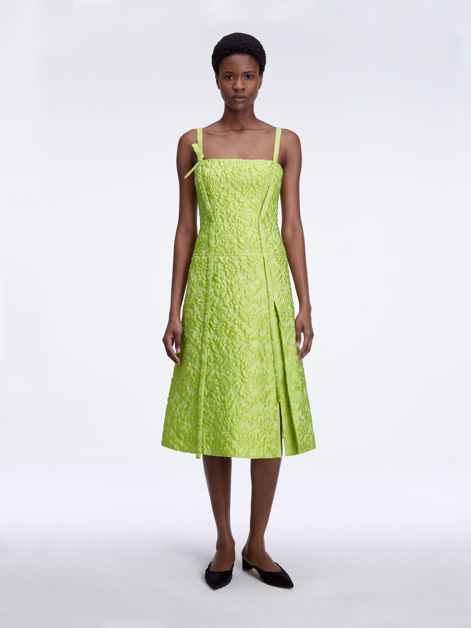 slime green dress Emilia Wickstead