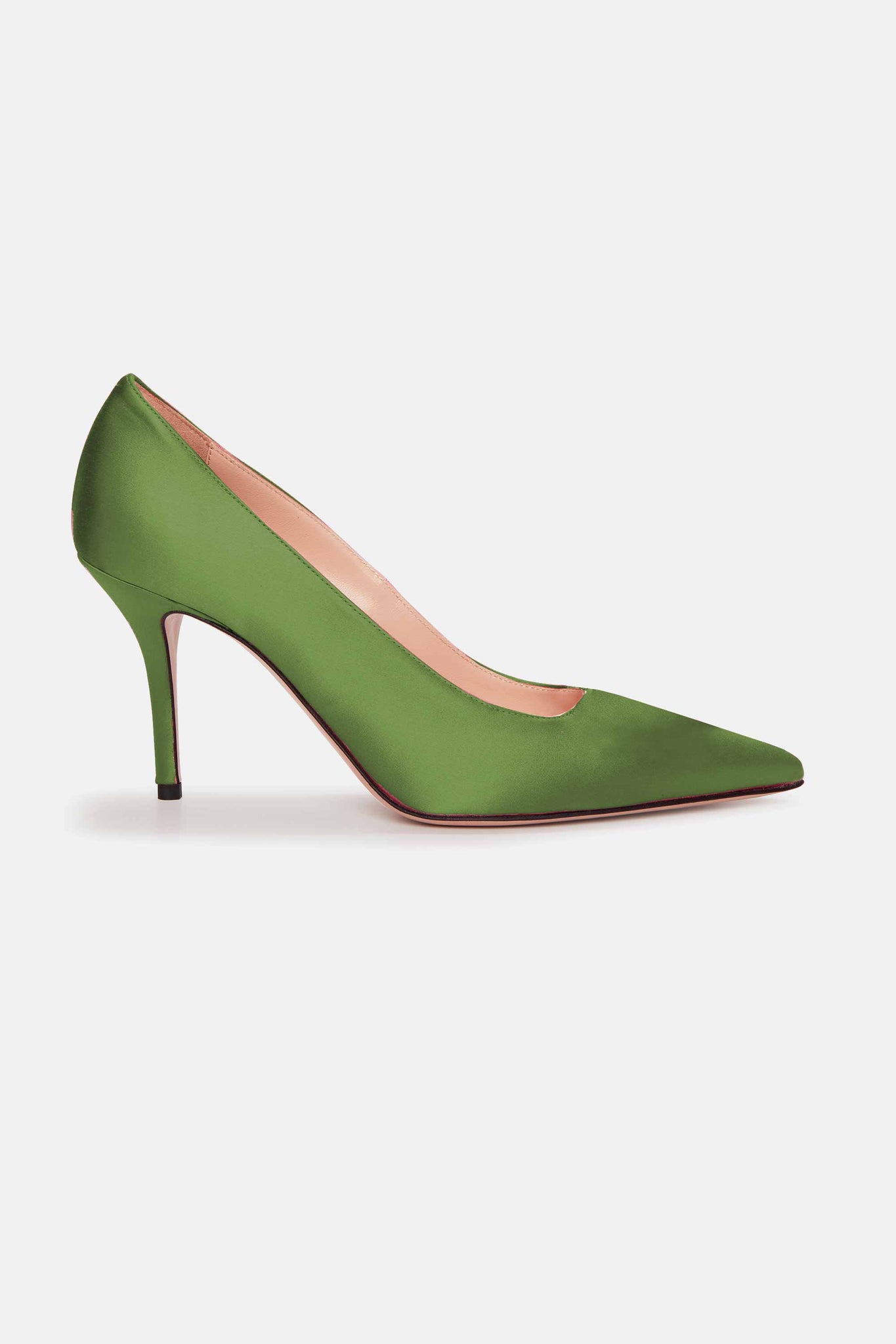 Sophia Heel In Green Satin