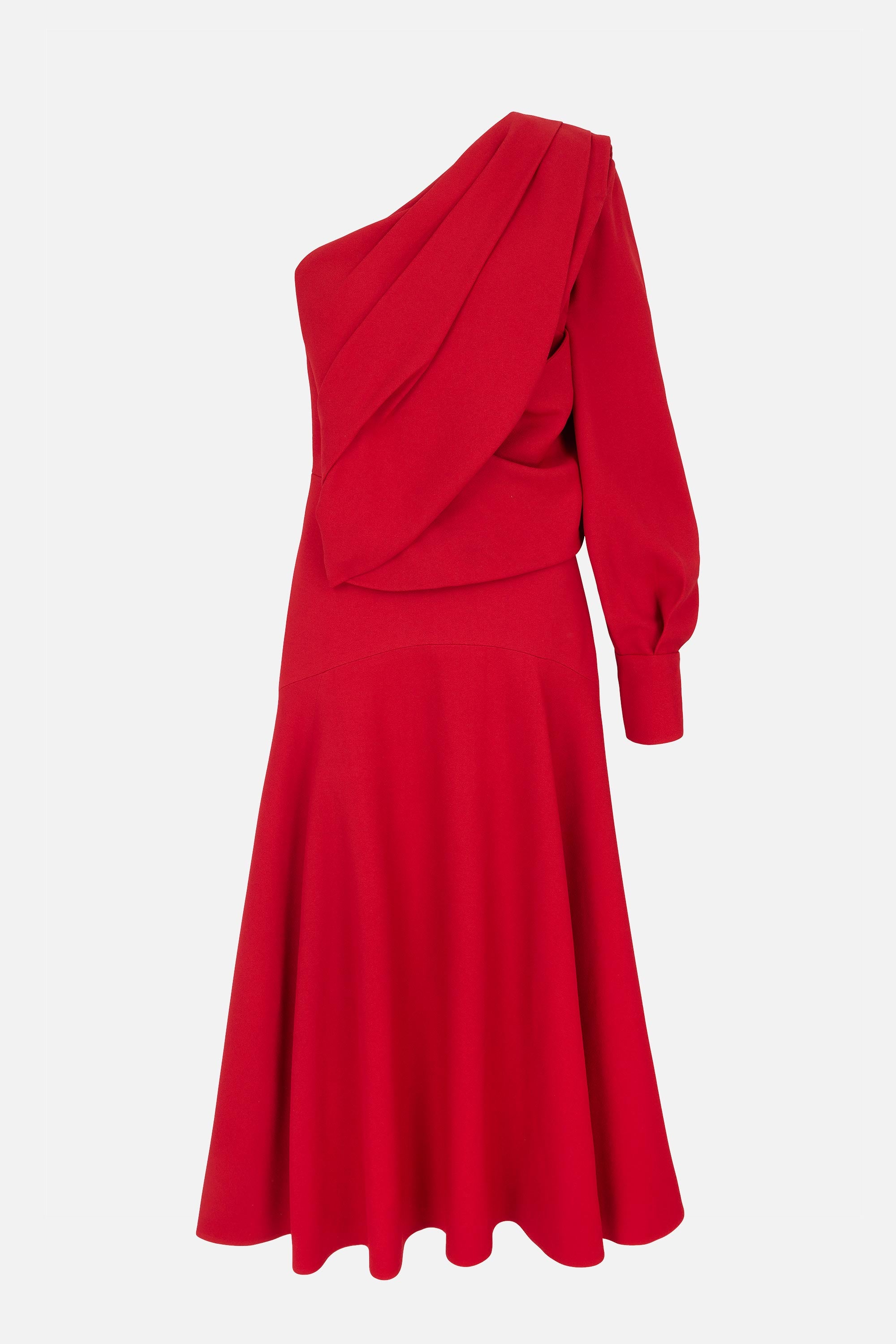 Sehima Dress In Red Sable Crepe