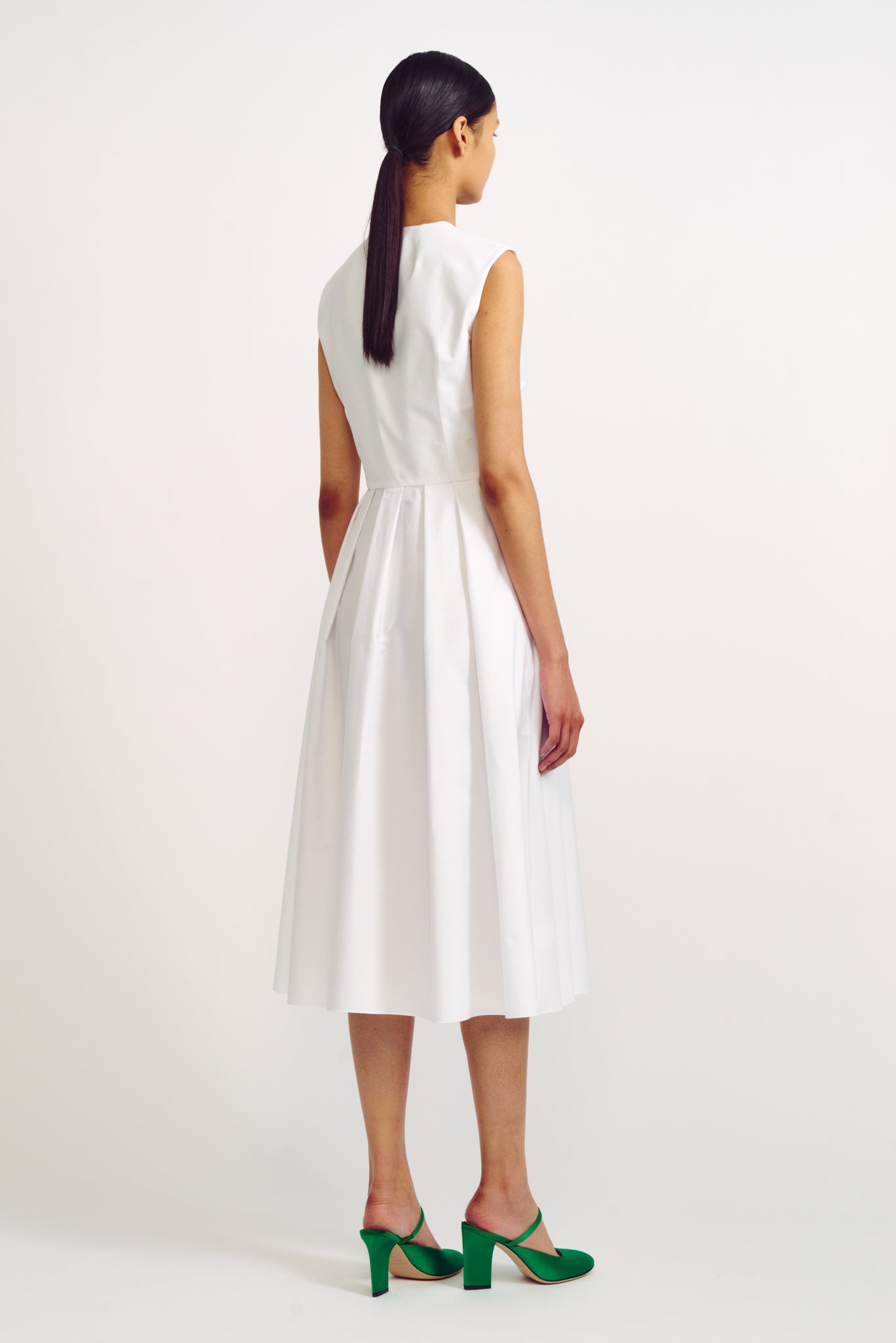 Suzu White Cotton Zip Front Dress | Emilia Wickstead