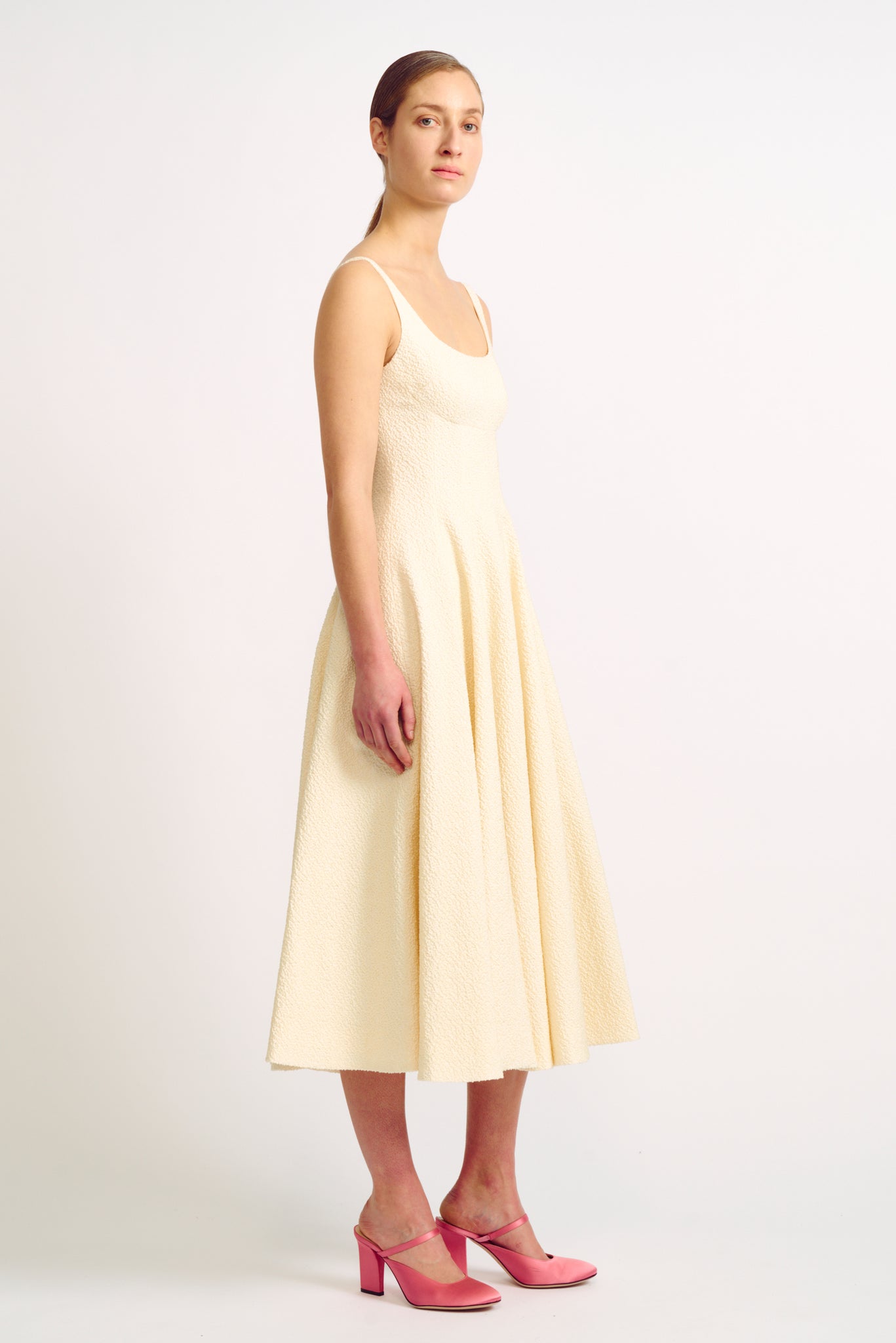 Tollin Dress | Ivory Cotton Boucle Fit-&-Flare Dress | Emilia Wickstead Tollin Dress | Ivory Cotton Boucle Fit-&-Flare Dress | Emilia Wickstead
