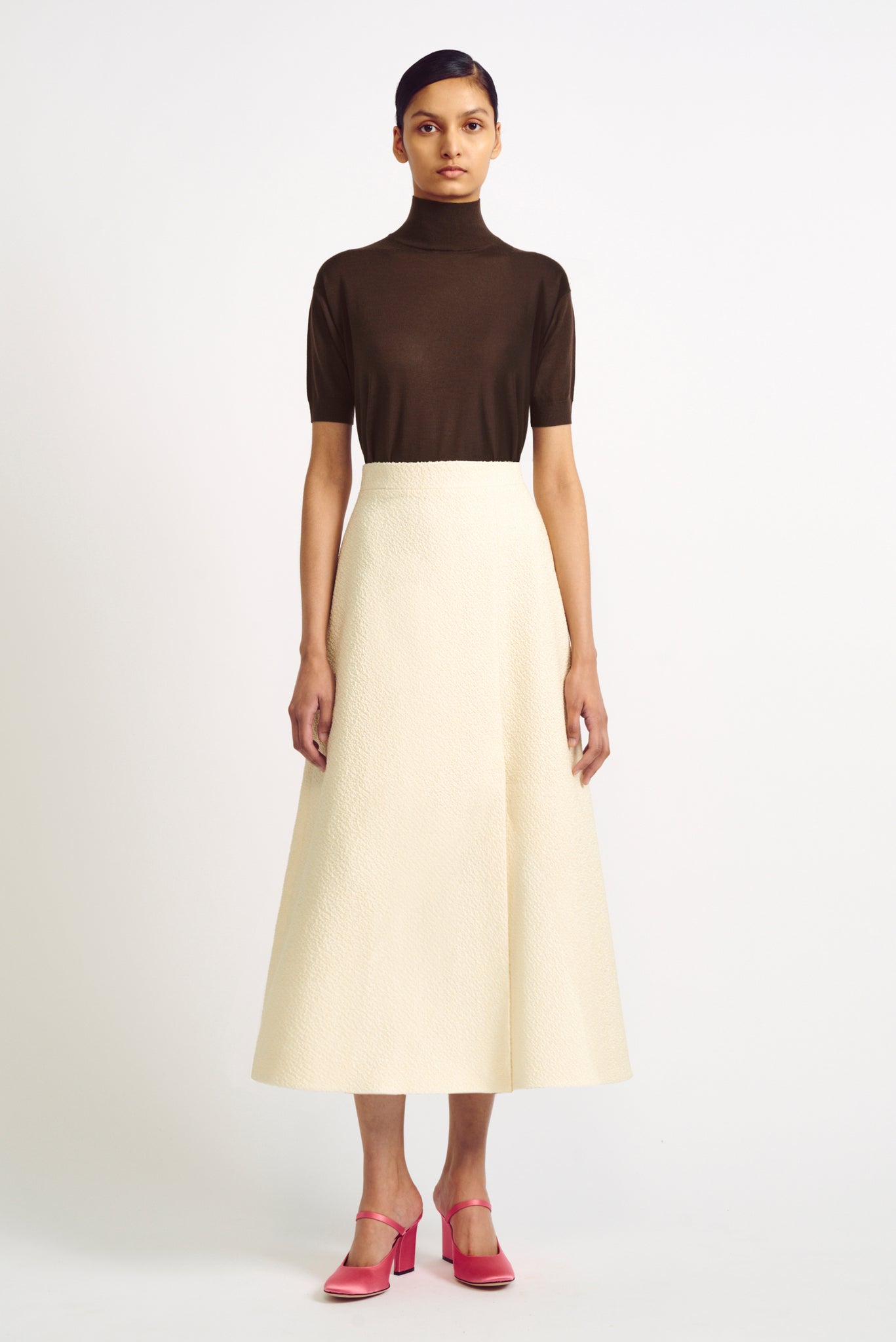 Torina Skirt in Ivory Boucle | Emilia Wickstead