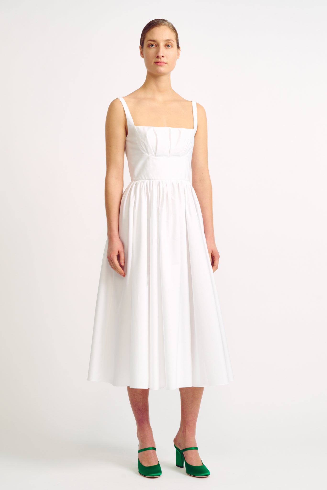 Terry Dress in White Cotton Poplin | Emilia Wickstead