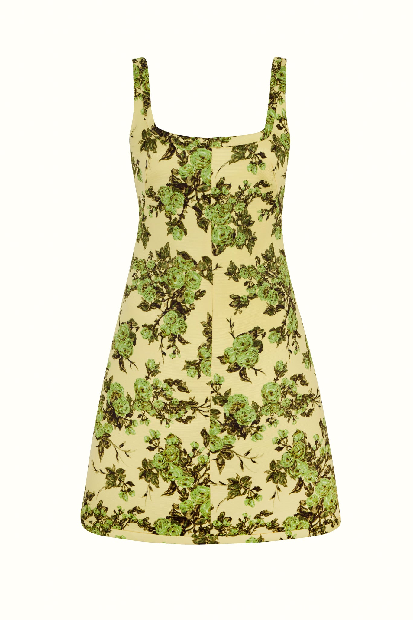 Tillie Dress In Green Centifolia Rose Floral Print Taffeta Faille | Emilia Wickstead