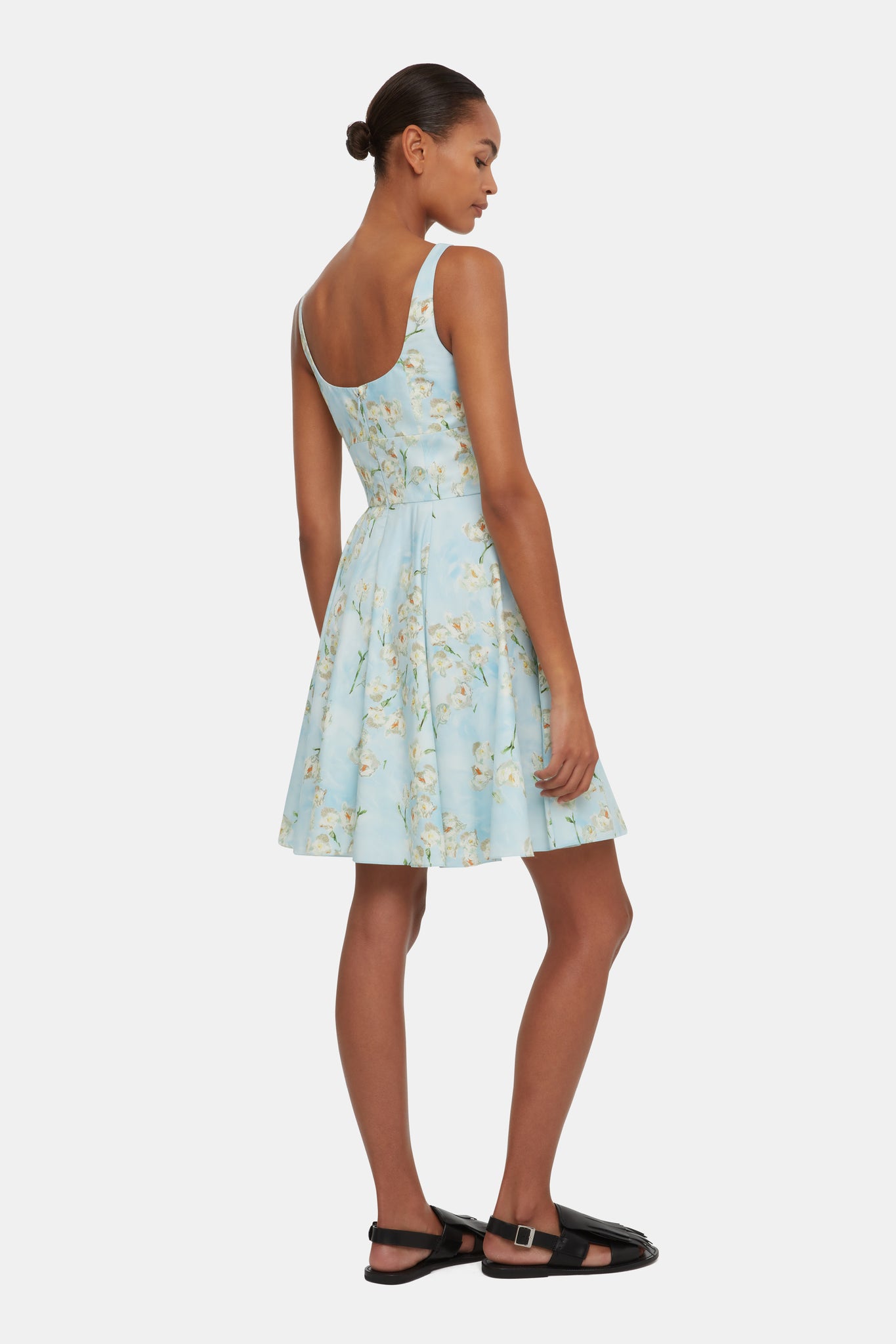 Mini Mona Dress with Little Lillie's on Blue Cotton | Emilia Wickstead Mini Mona Dress with Little Lillie's on Blue Cotton | Emilia Wickstead