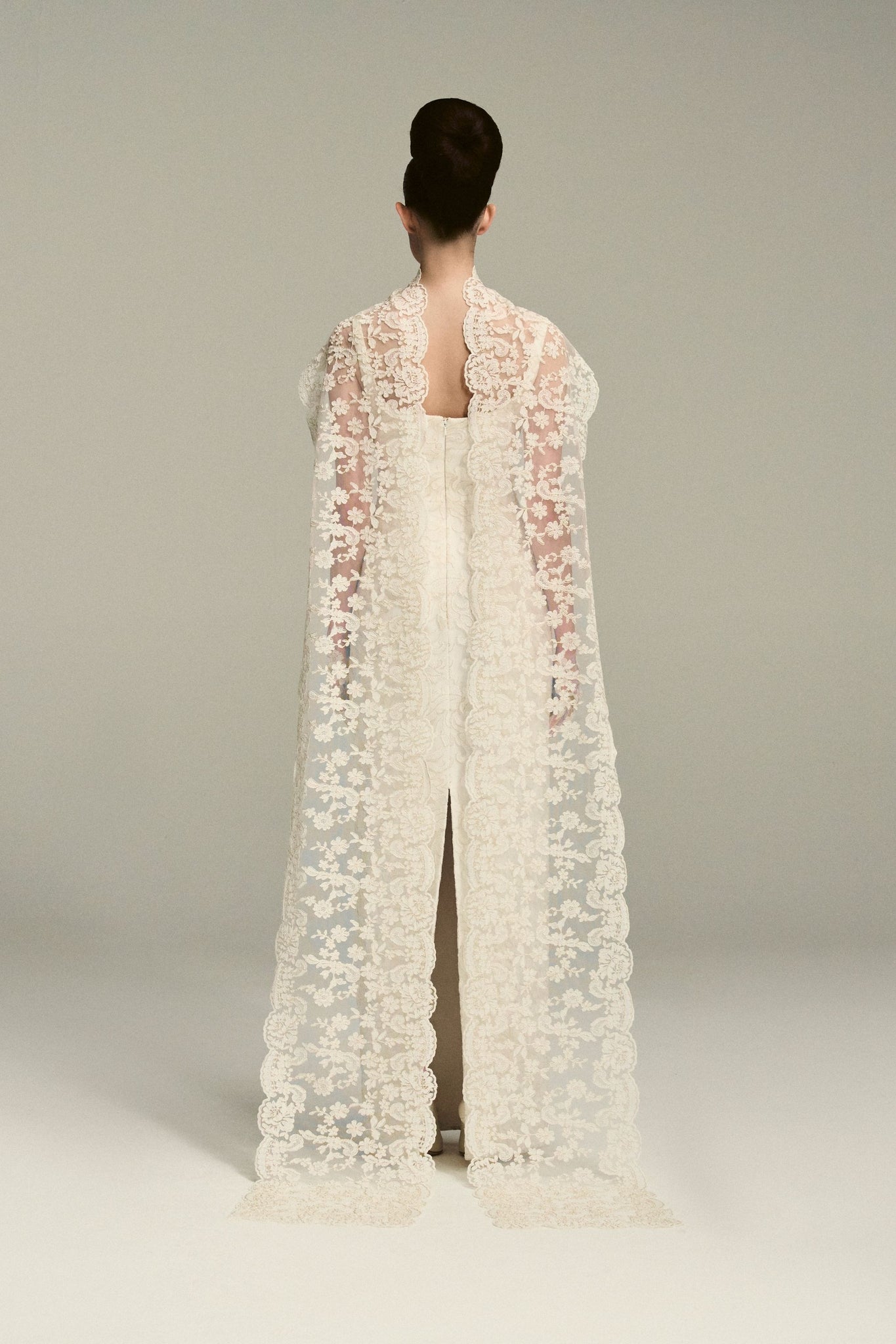 Viva Bridal Dress in Ivory Embroidered Lace with Cornelia Scarf Train
Success | Emilia Wickstead