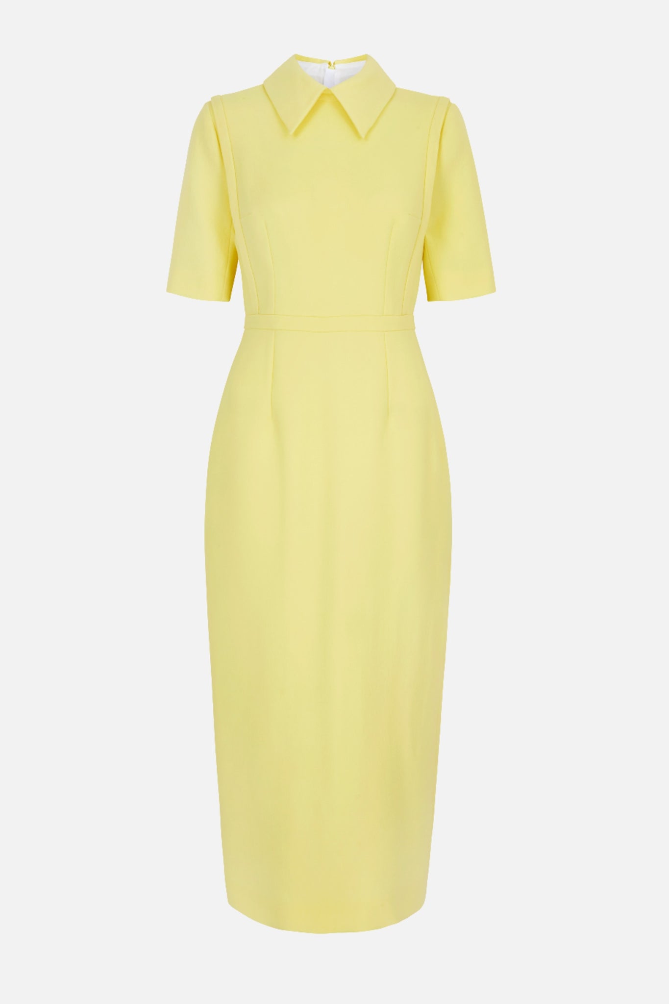 Valletta Dress In Lemon Single Wool Crepe | Emilia Wickstead