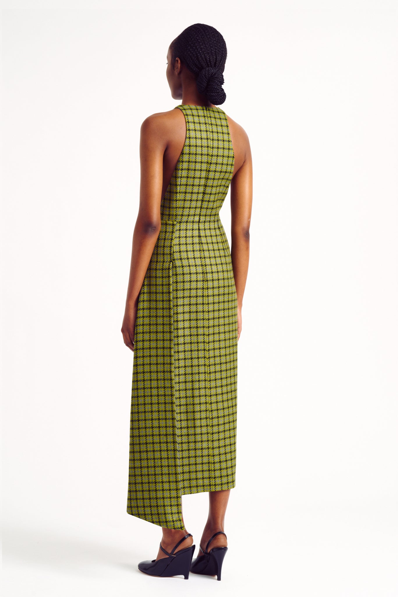 Yumana Green Shetland Houndstooth Dress | Emilia Wickstead
