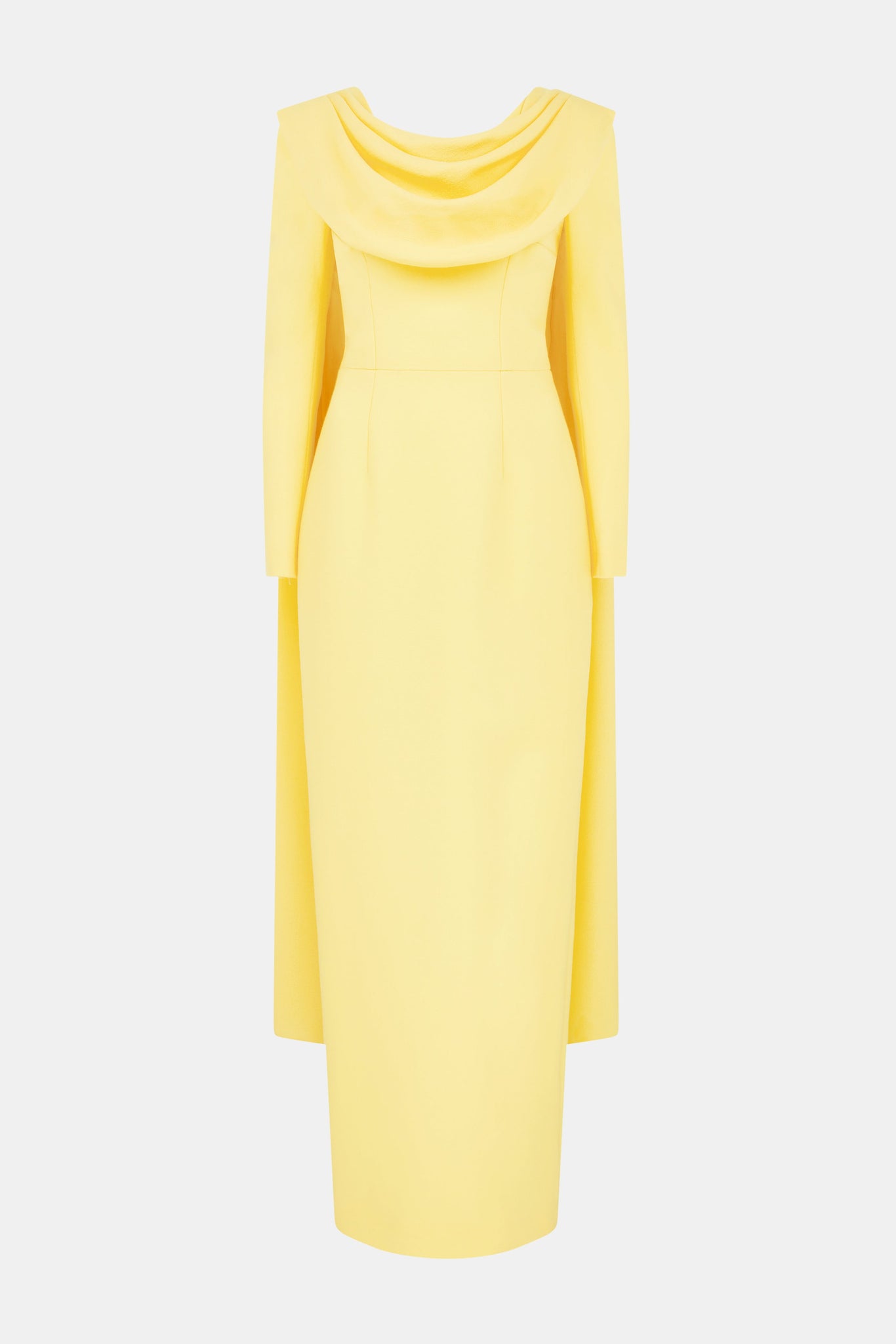 Zaira Dress In Lemon Single Wool Crepe
