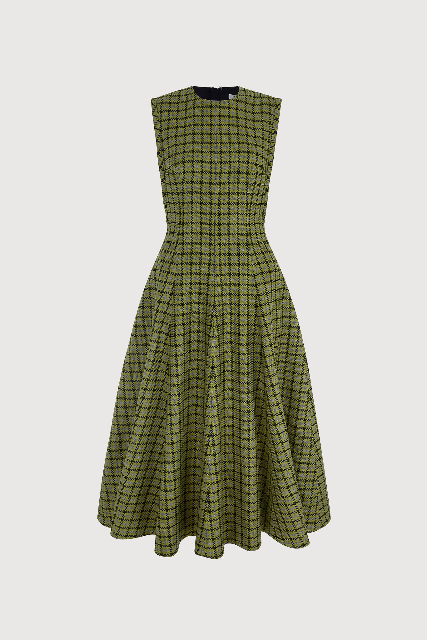 Anastasia Green Shetland Houndstooth Fit & Flare Dress | Emilia Wickstead Anastasia Green Shetland Houndstooth Fit & Flare Dress | Emilia Wickstead