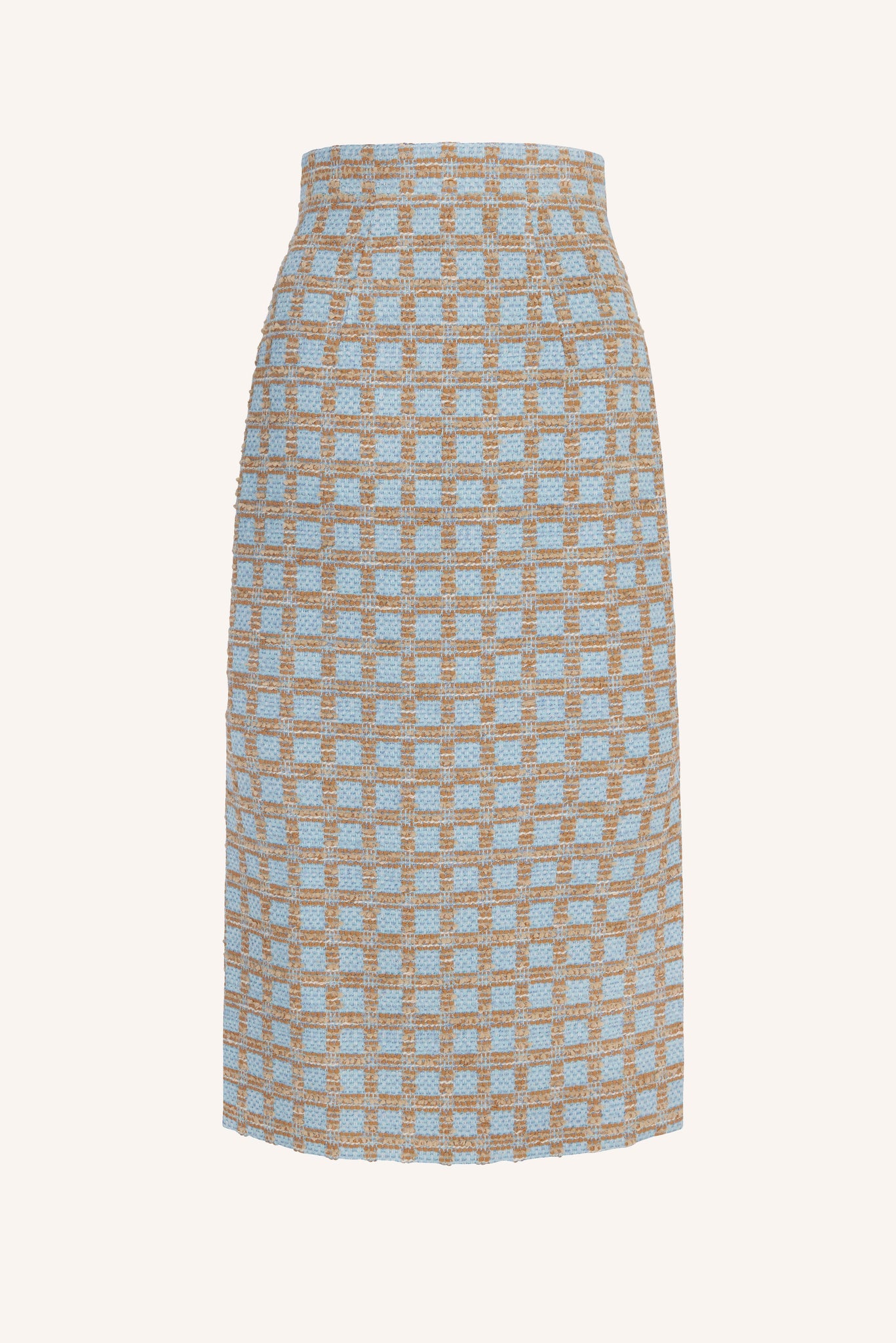 Ariceli Skirt in Beige And Blue Check Boucle | Emilia Wickstead
