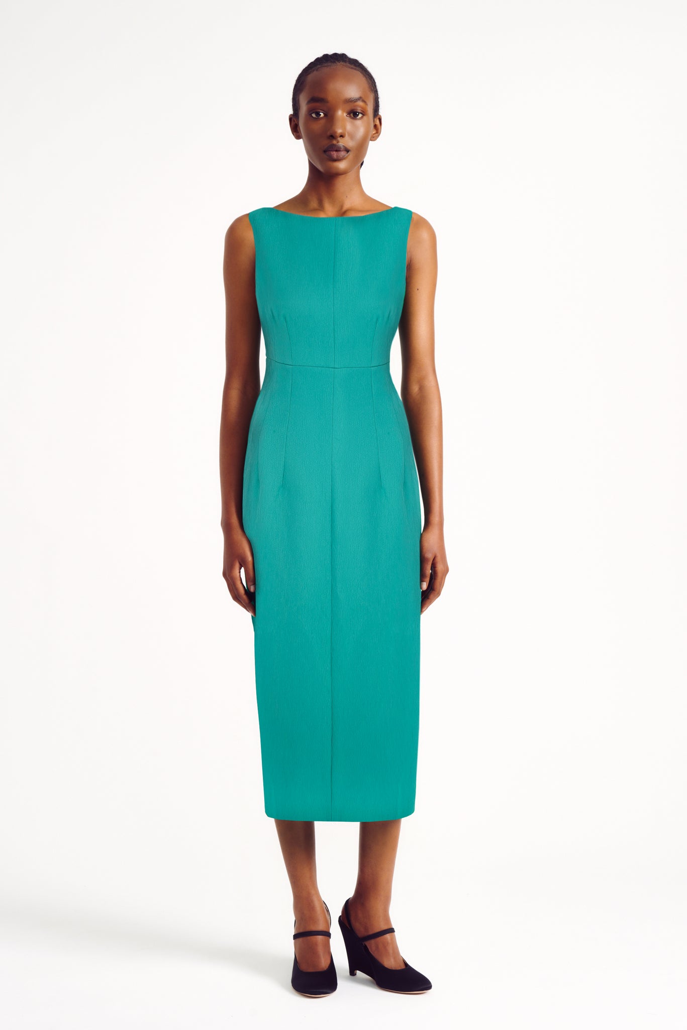 Ashie Dress in Turquoise Textured Cloque