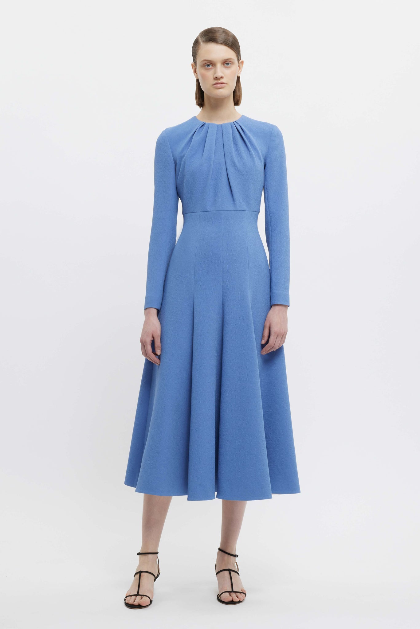 Belgium Dress In Indigo Double Crepe | Emilia Wickstead