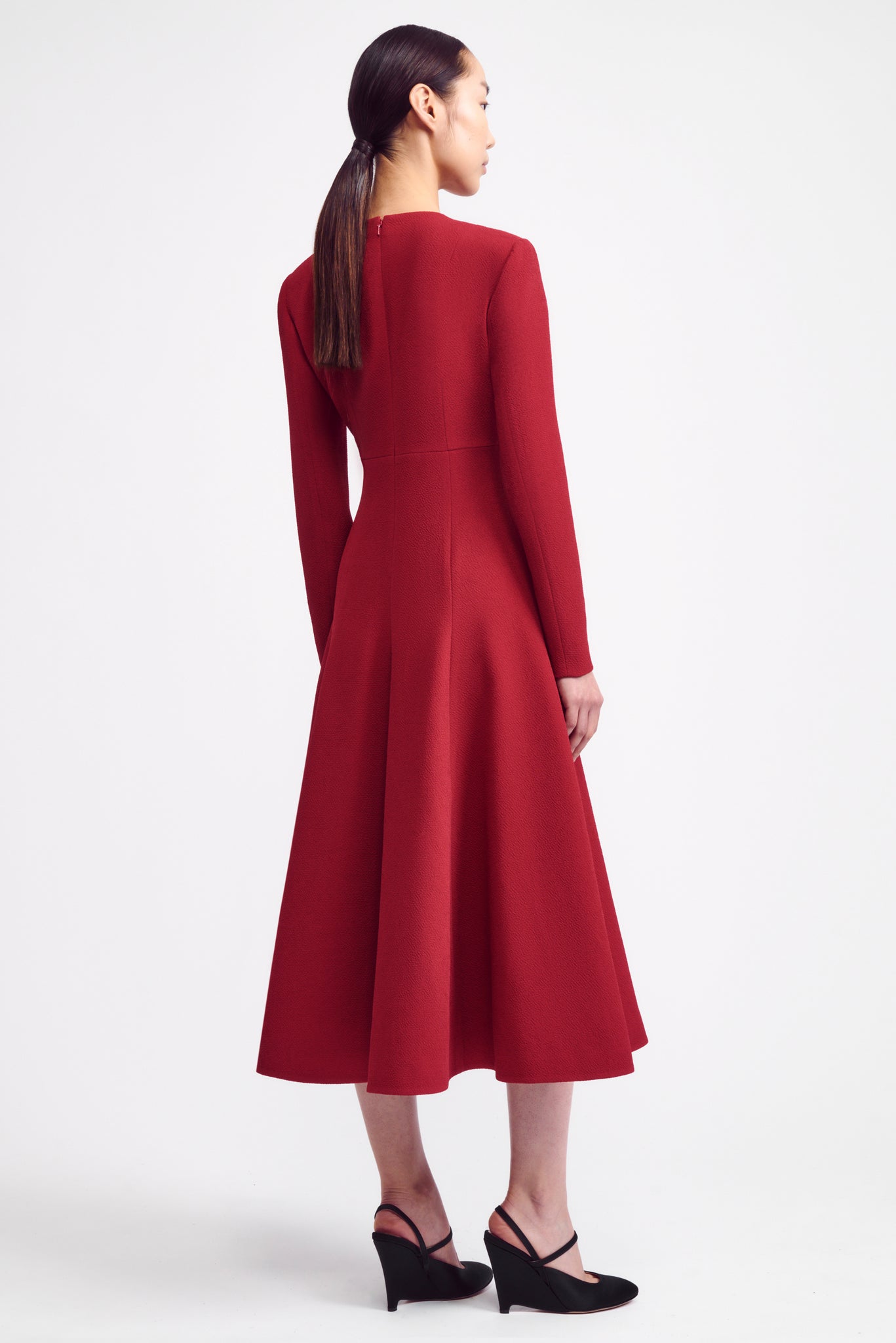 Belgium Dress in Red Double Crepe | Emilia Wickstead