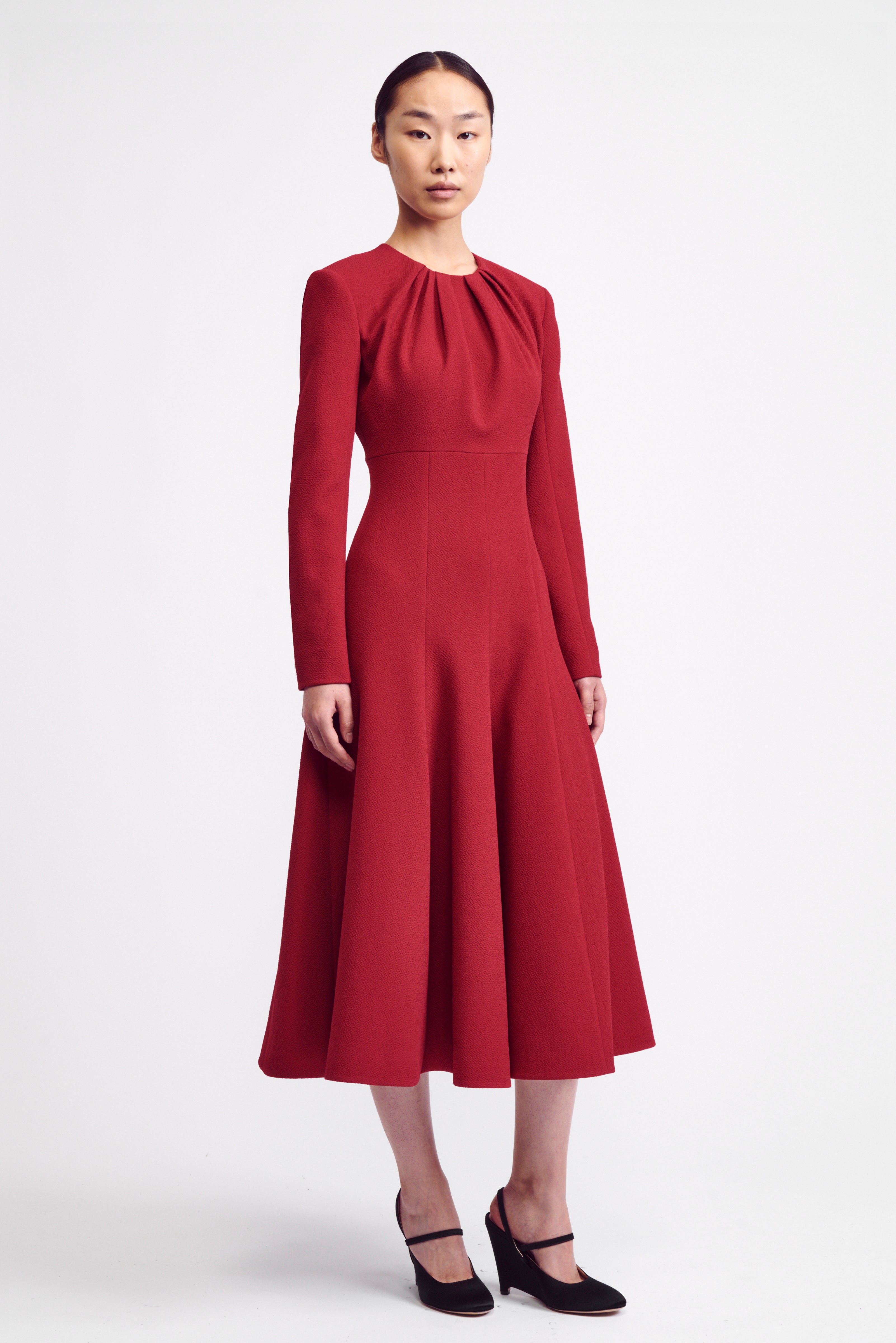 Belgium Dress in Red Double Crepe | Emilia Wickstead