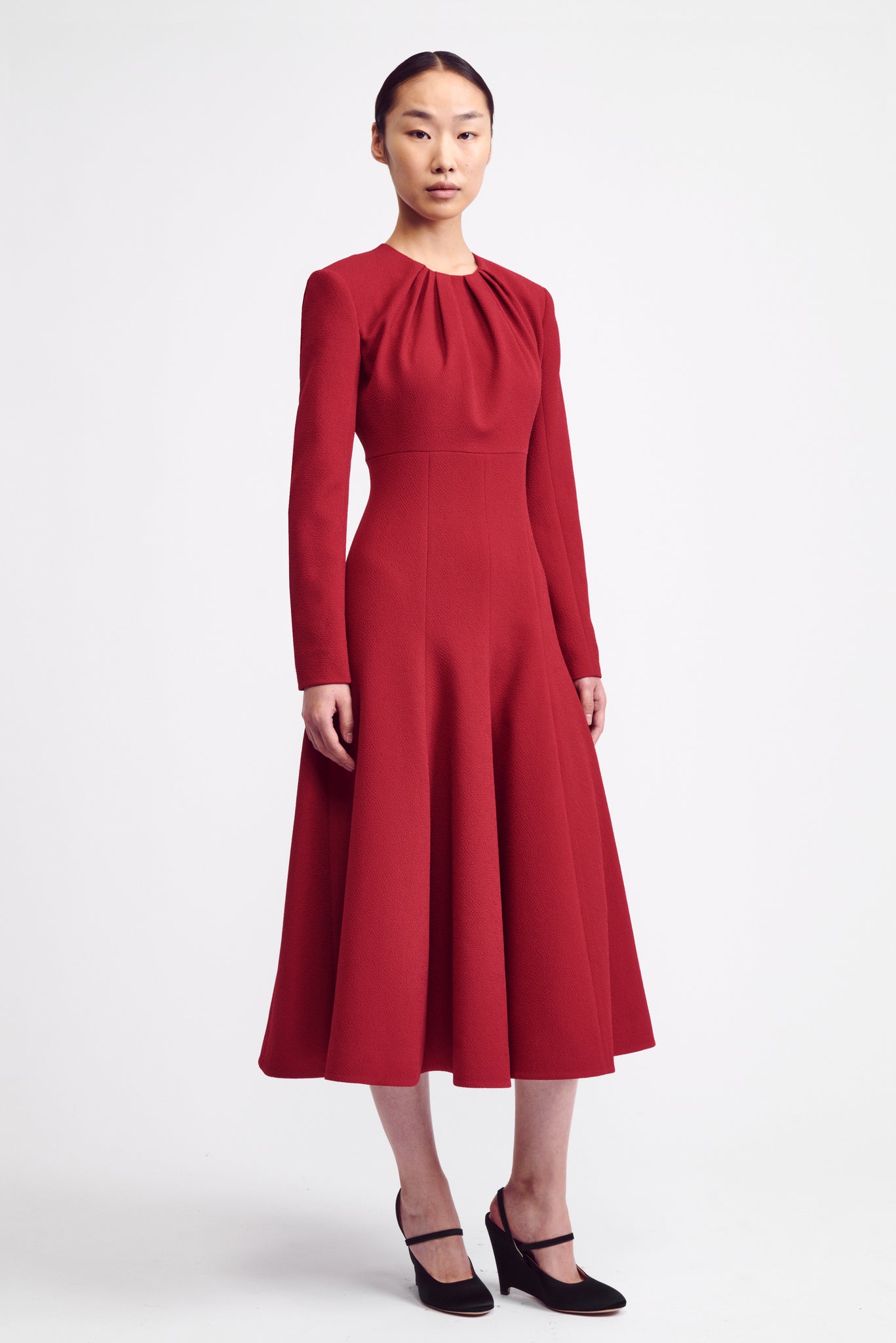 Belgium Dress in Red Double Crepe | Emilia Wickstead Belgium Dress in Red Double Crepe | Emilia Wickstead