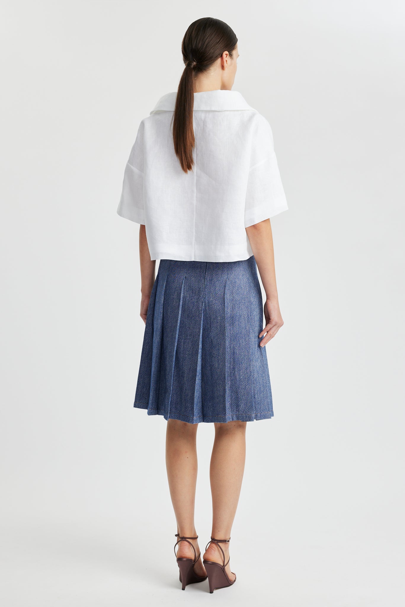 Beryl Skirt in Indigo Cotton Denim | Emilia WIckstead