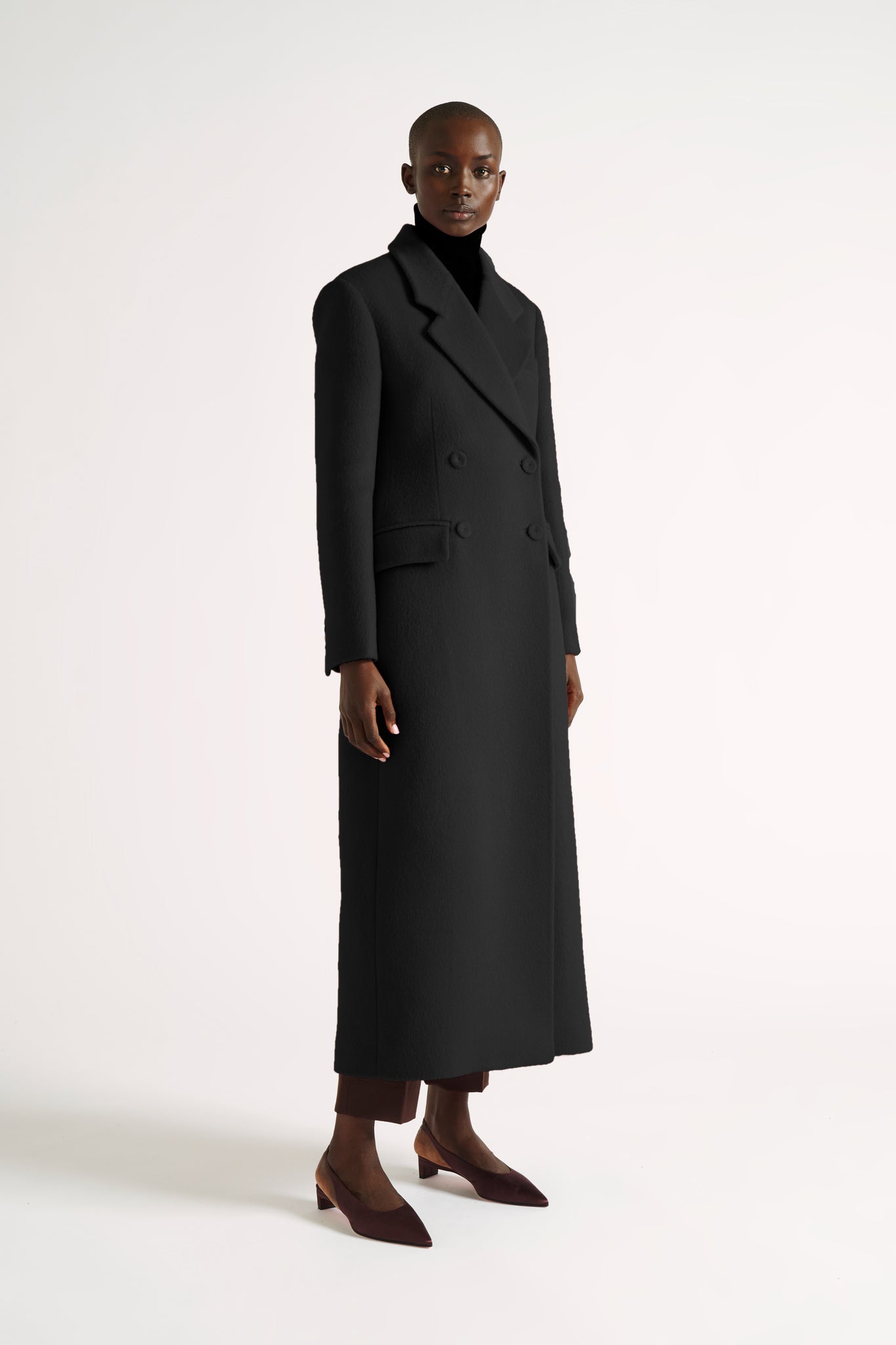 Kelin Coat in Black Brushed Mohair