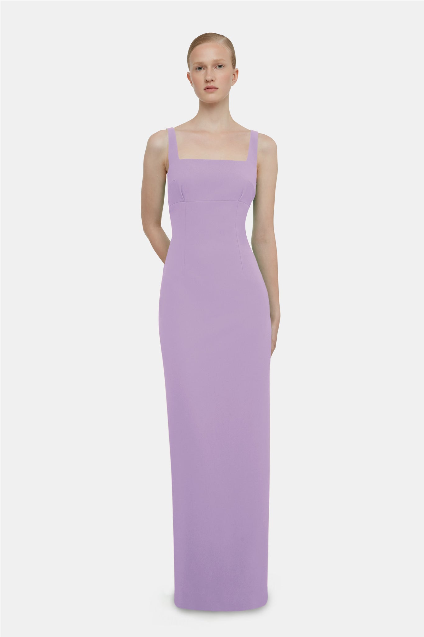 Micheline Bridesmaid Dress In Lilac Single Crepe