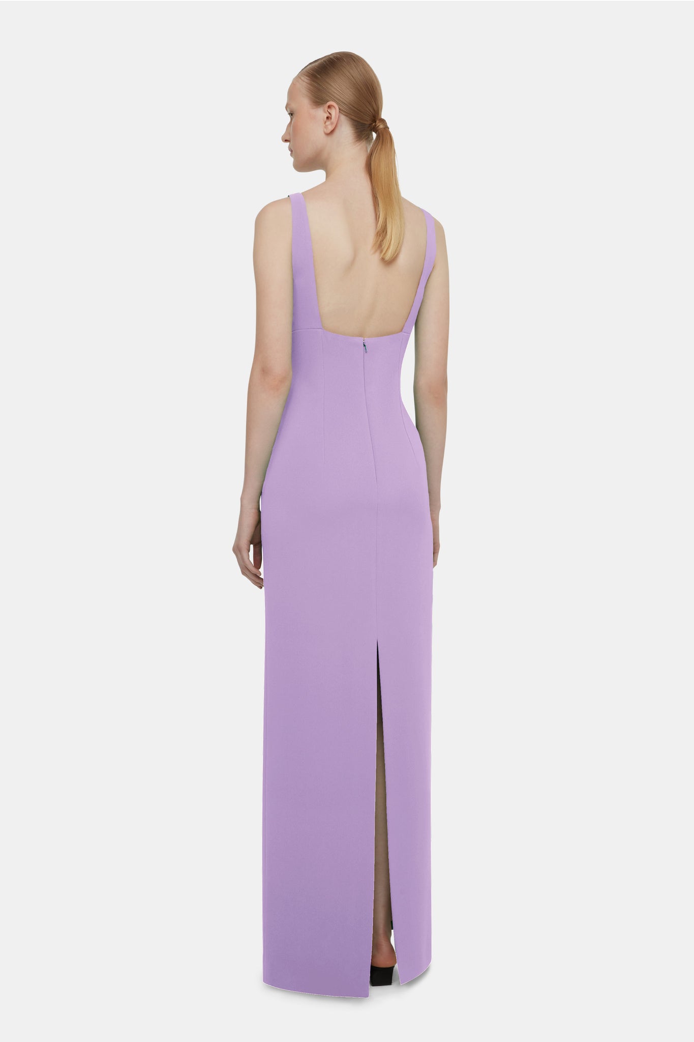 Micheline Bridesmaid Dress In Lilac Single Crepe