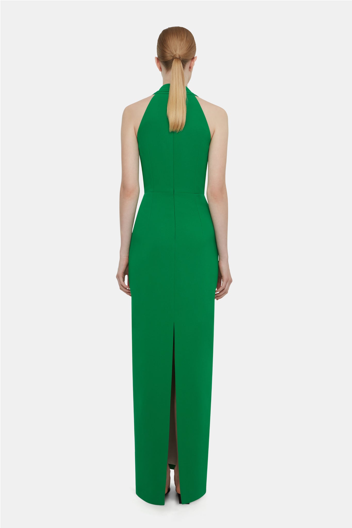 Aubree Bridesmaid Dress In Green Single Crepe