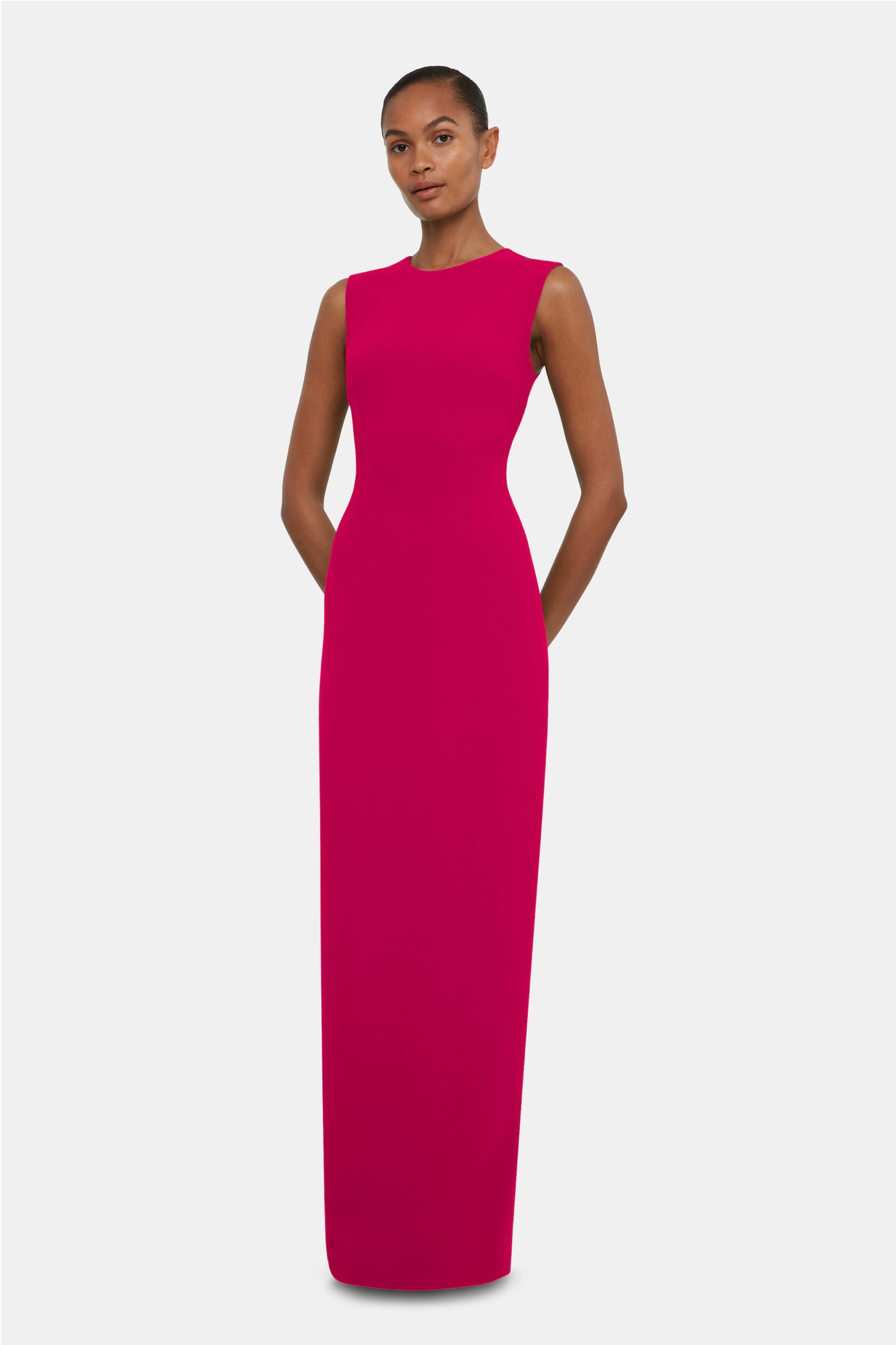 Jacque Bridesmaid Dress In Pink Single Crepe