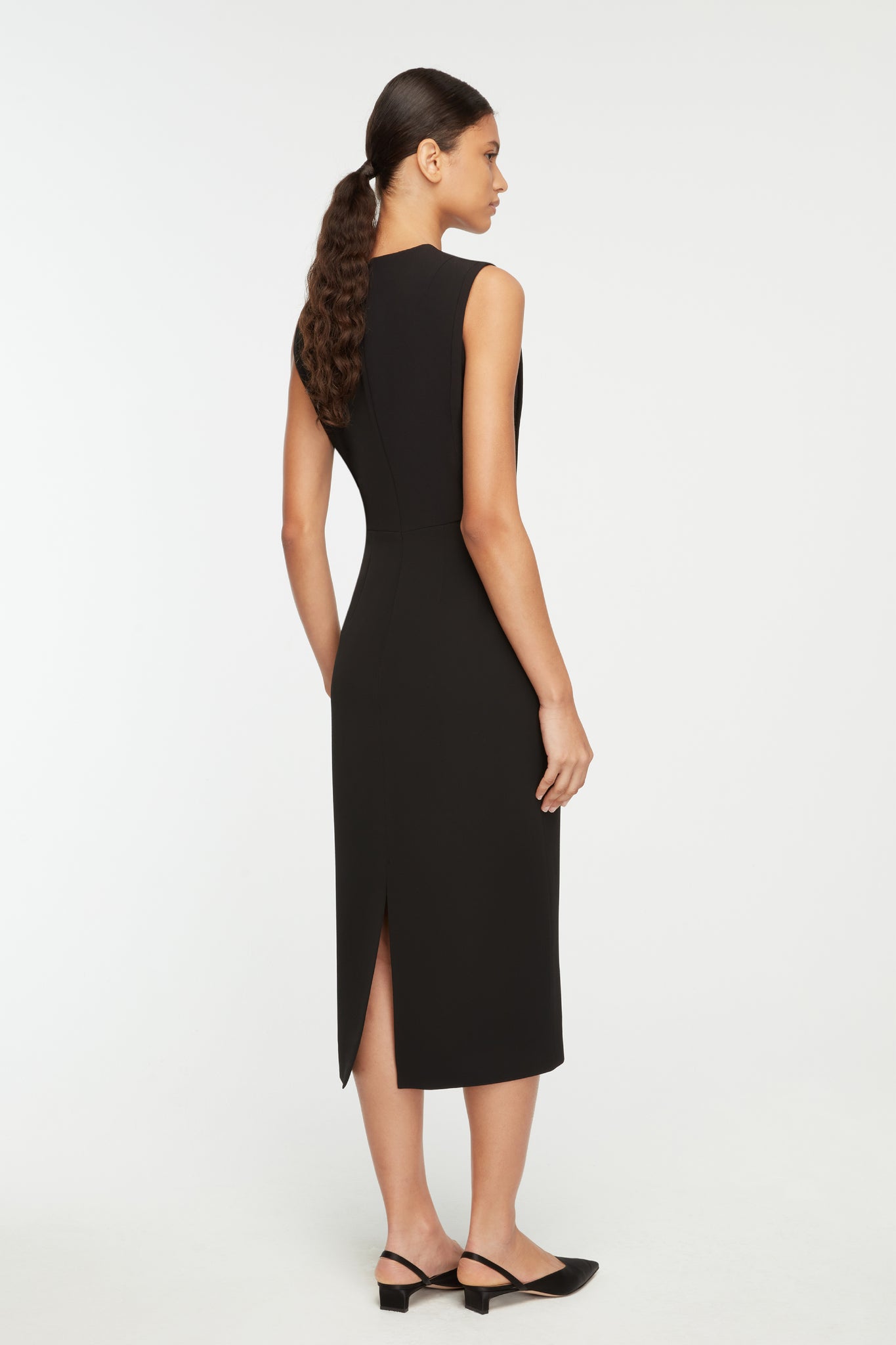 Cappia Embellished Dress In Black Summer Wool | Emilia Wickstead