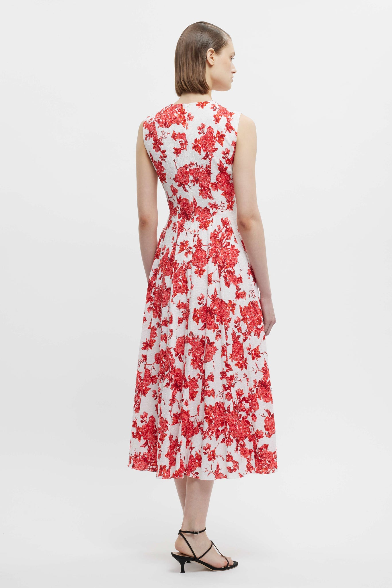 Chelsea Dress In Hot Pink Rose Floral Print Cotton | Emilia Wickstead