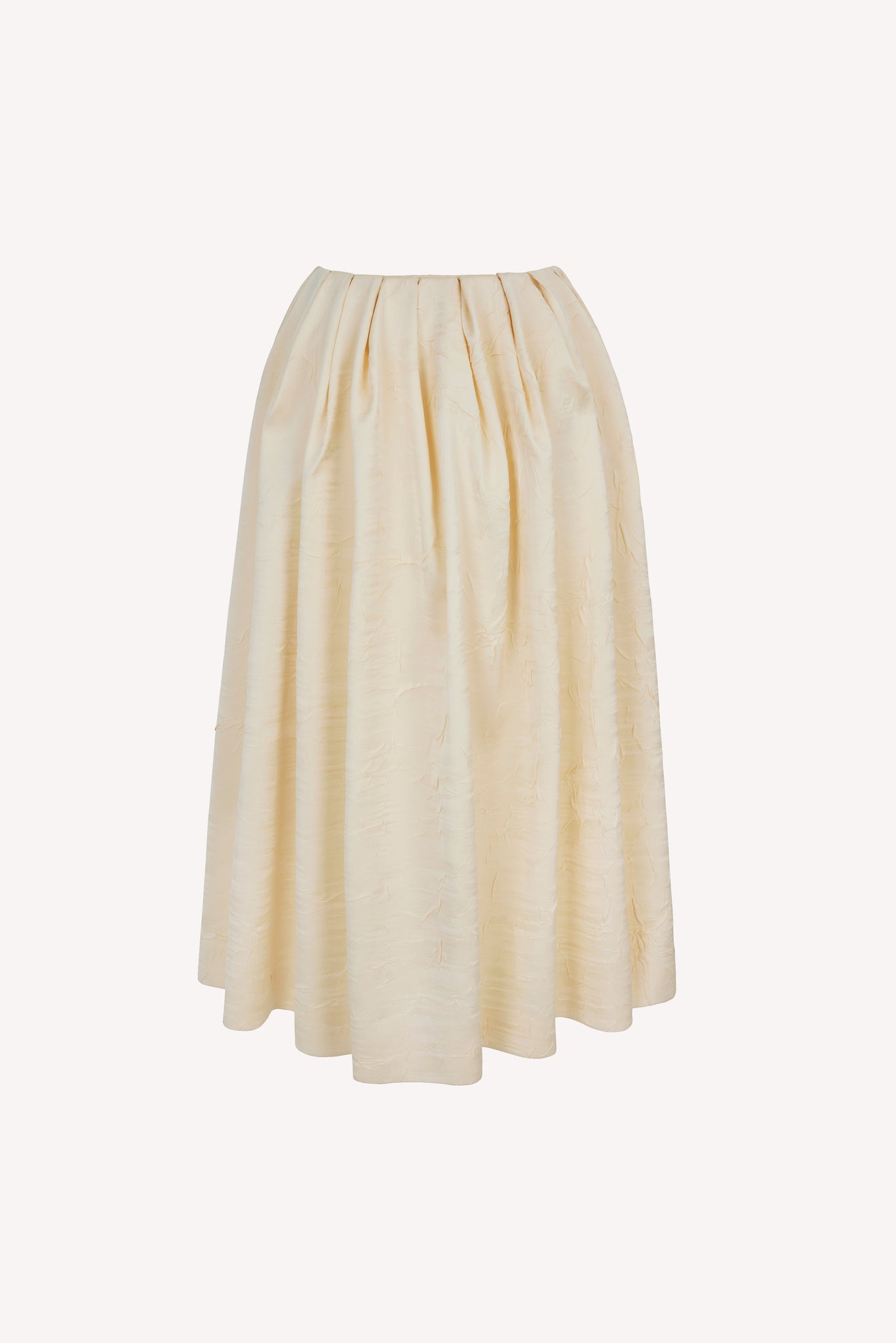 Delphine Skirt in Ivory Crushed Satin