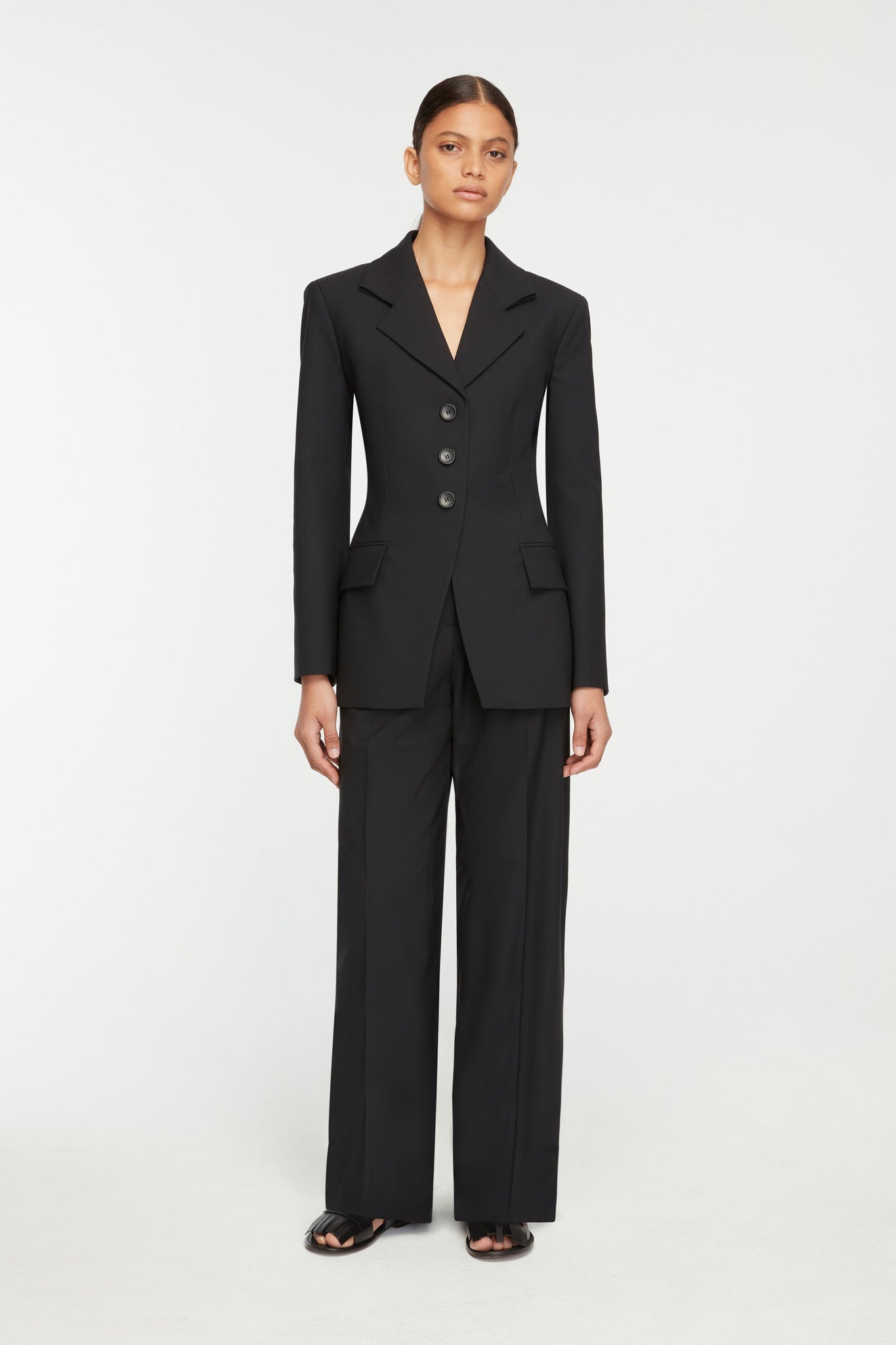 Audrey Trousers In Black Summer Wool | Emilia Wickstead