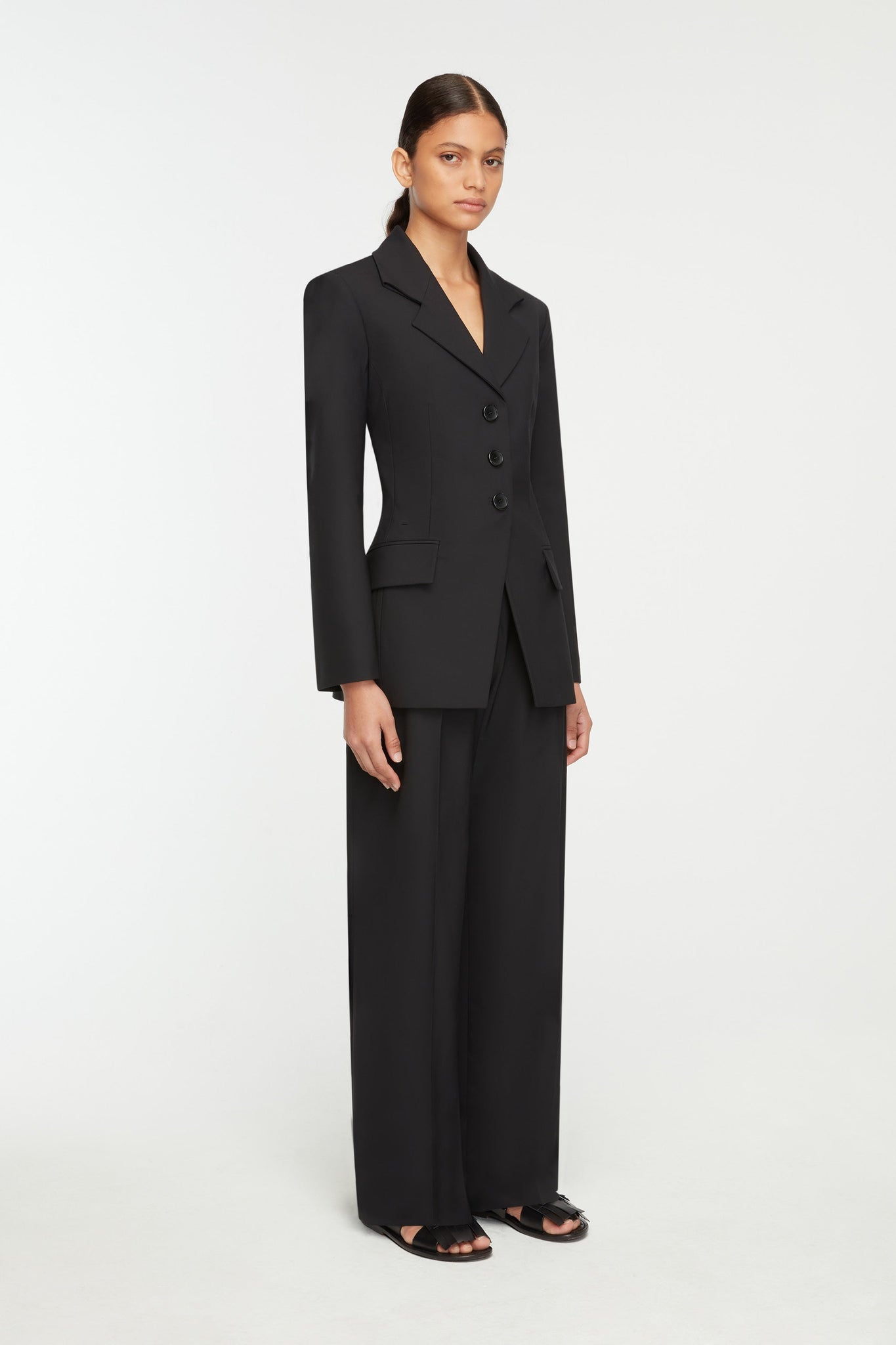 Audrey Trousers In Black Summer Wool | Emilia Wickstead