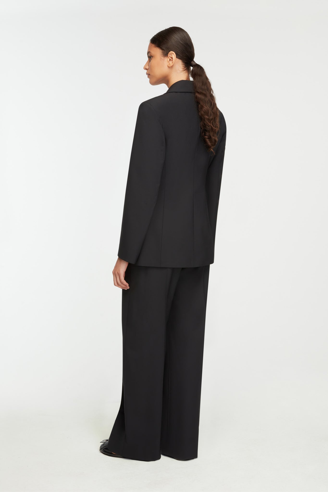 Bayamo Jacket and Audrey Trousers In Black Summer Wool  - Emilia Wickstead