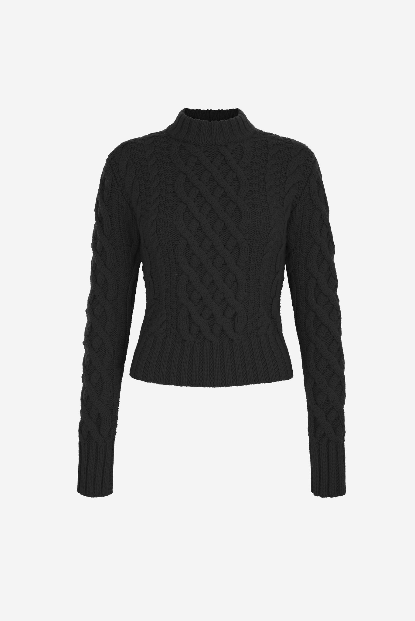 Emory Black Cable Knit Jumper