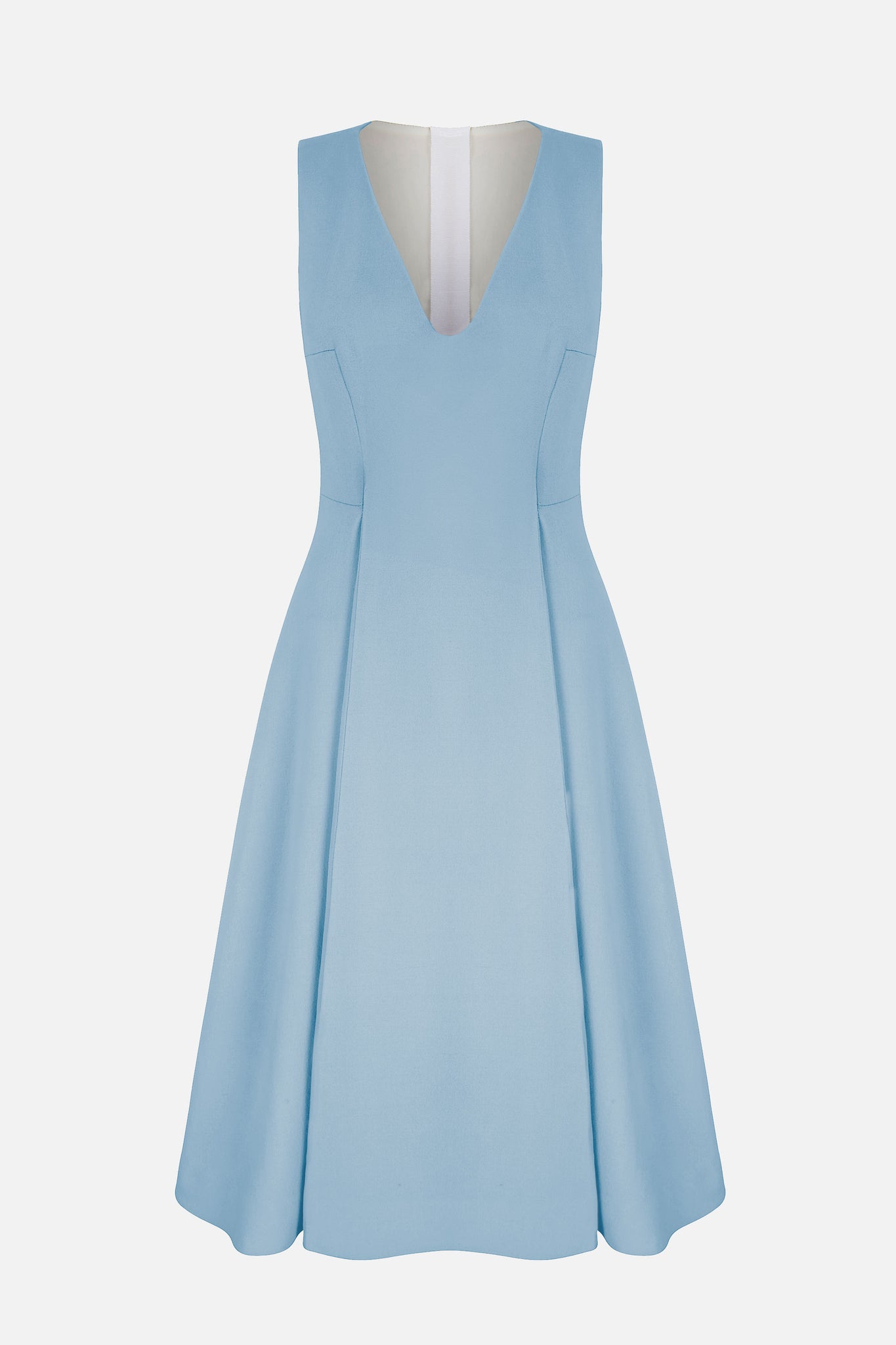 Geneve Dress In Sky Blue Single Wool Crepe