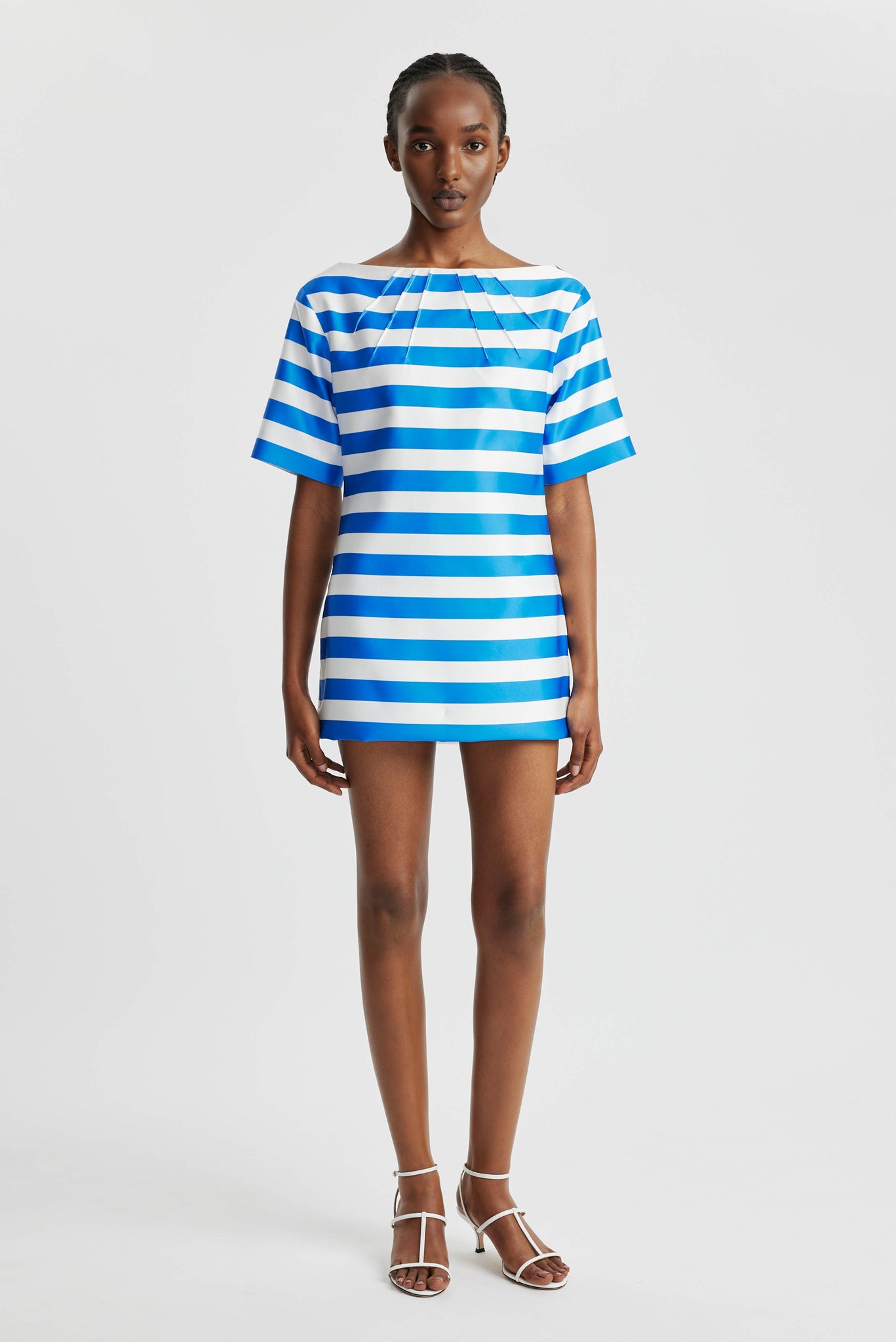 Guinevere Dress In Blue Stripe Twill | Emilia Wickstead