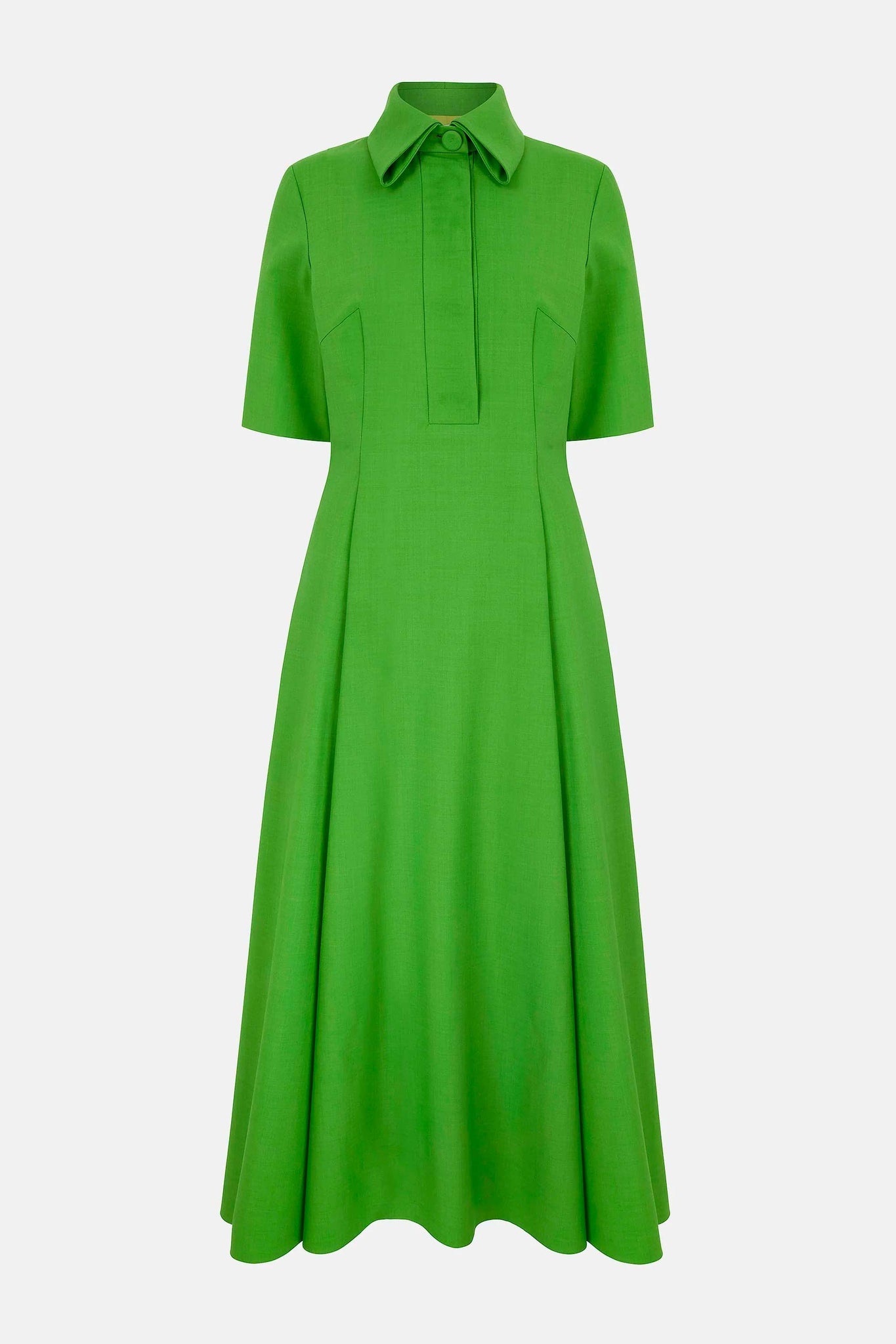 Iwona Dress In Green Summer Wool | Emilia Wickstead