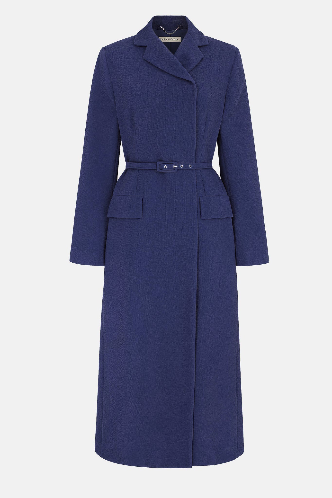 Kalonice Dress In Navy Blue Single Wool Crepe